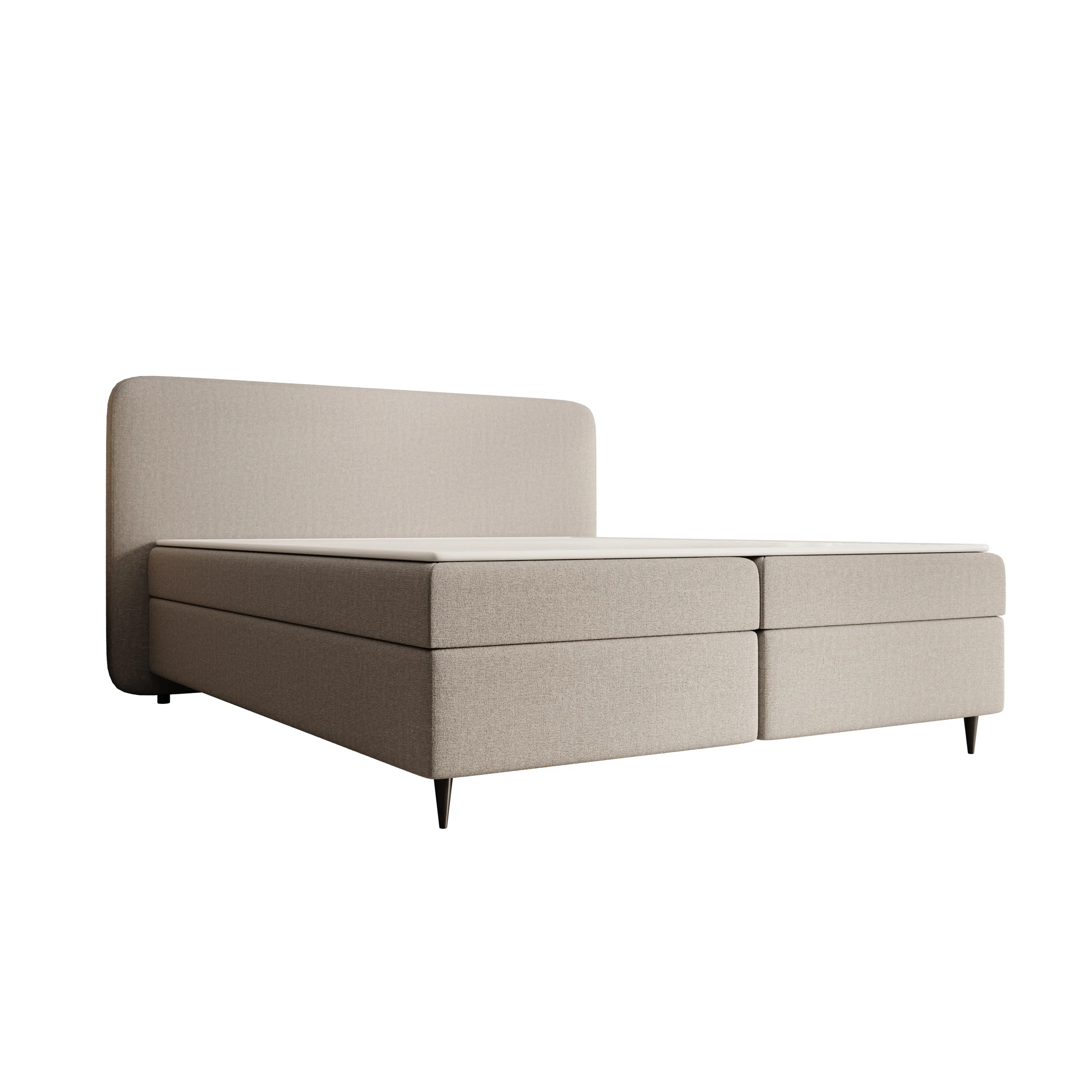 Baldini - Boxspring met opbergruimte - Stof beige - 160x200 cm - Image 5