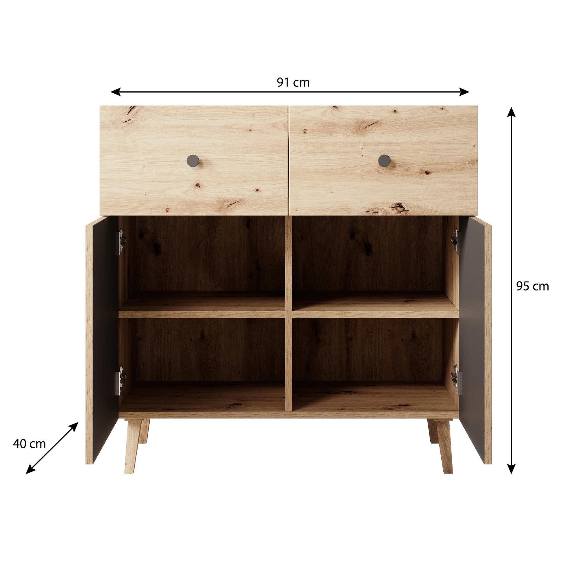 Bali - Dressoir - Eiken - 91x40x95 cm - Image 5