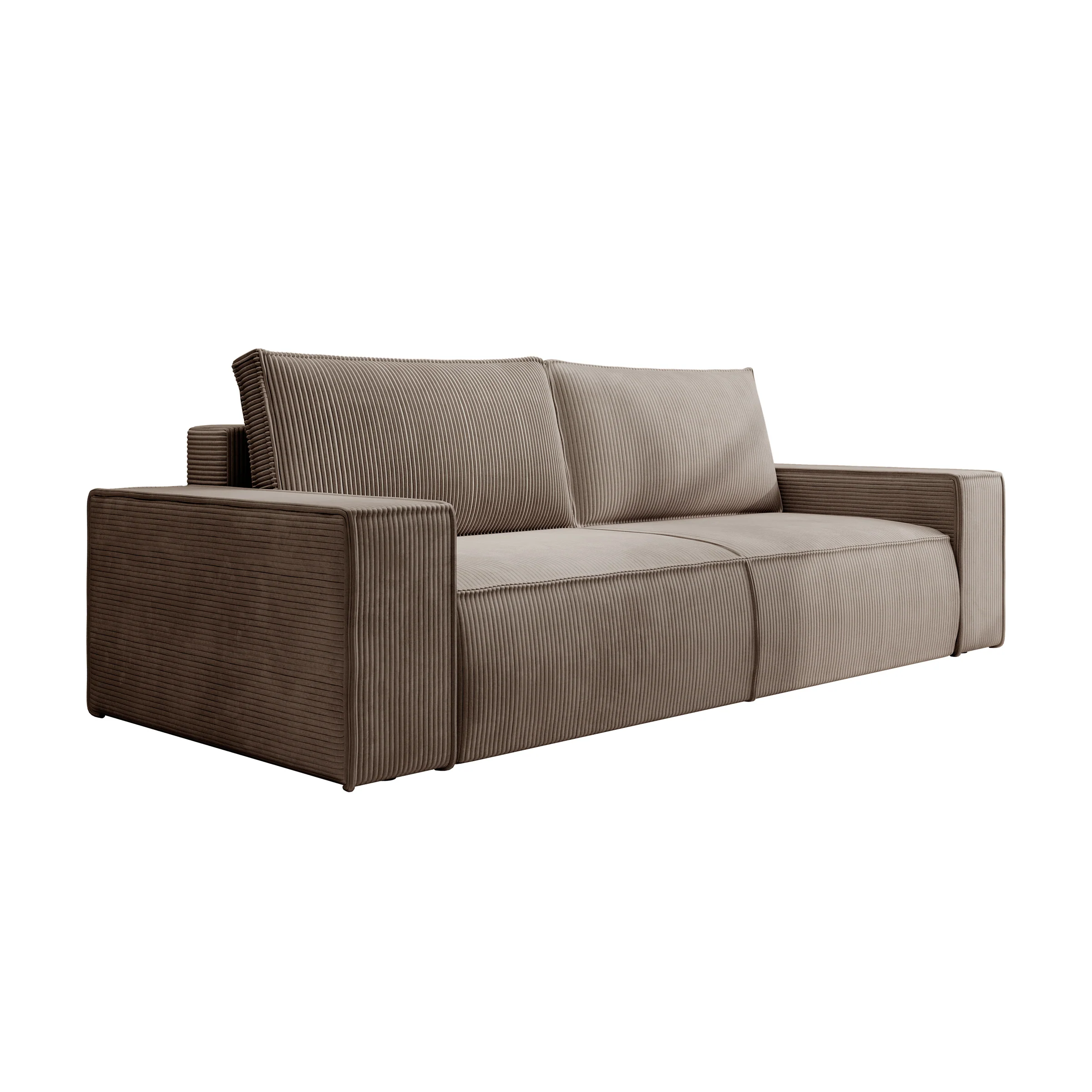 Foster - 3-zitsbank met slaapfunctie - Ribstof bruin - 257x102x85 cm - Image 7