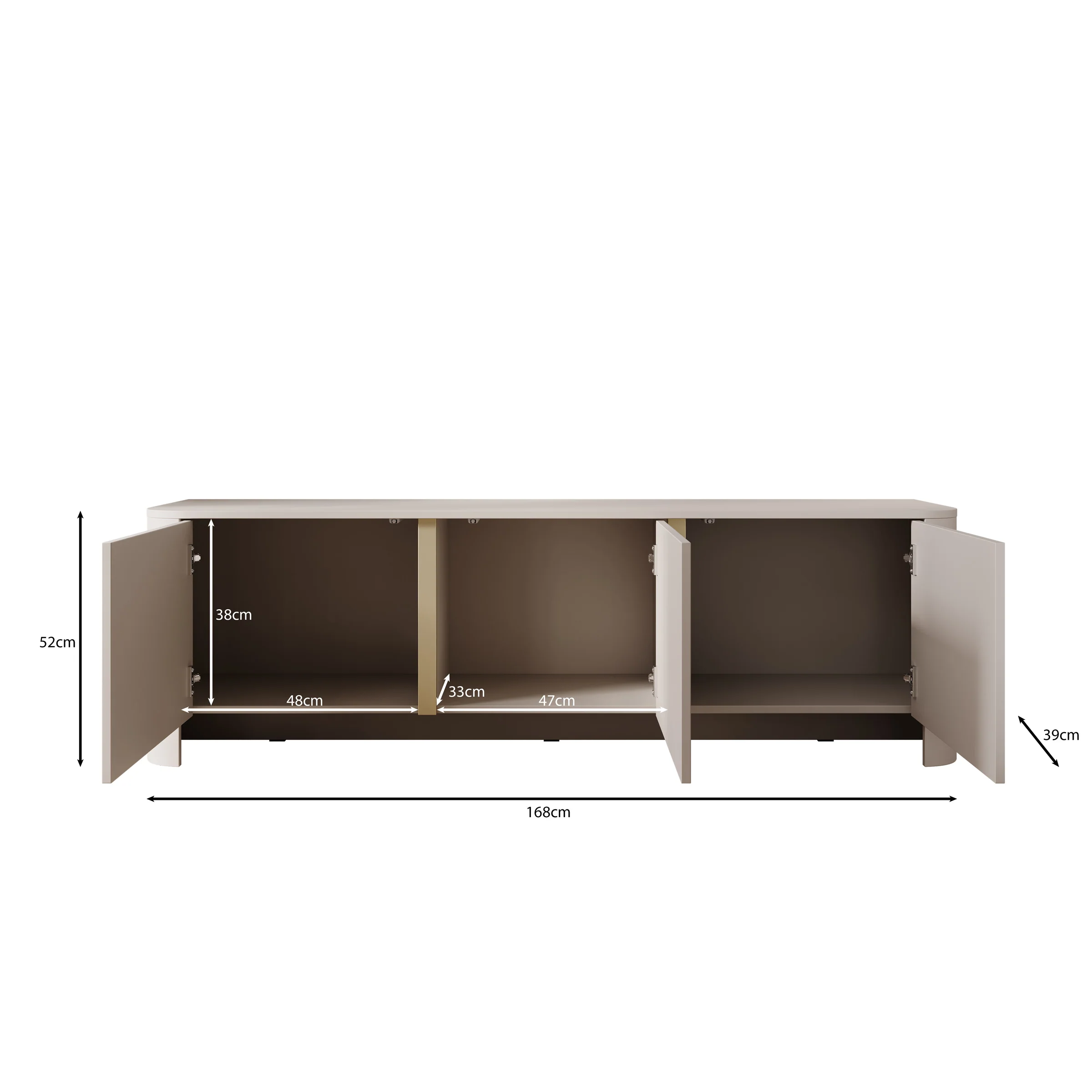 Barbados - TV-Meubel - Beige - 168x39x52 cm - Image 6