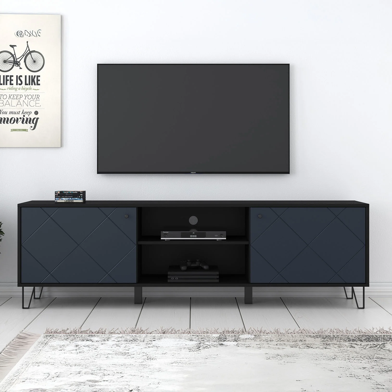 Barlo - TV-Meubel - Mat zwart - 183 cm - Image 3