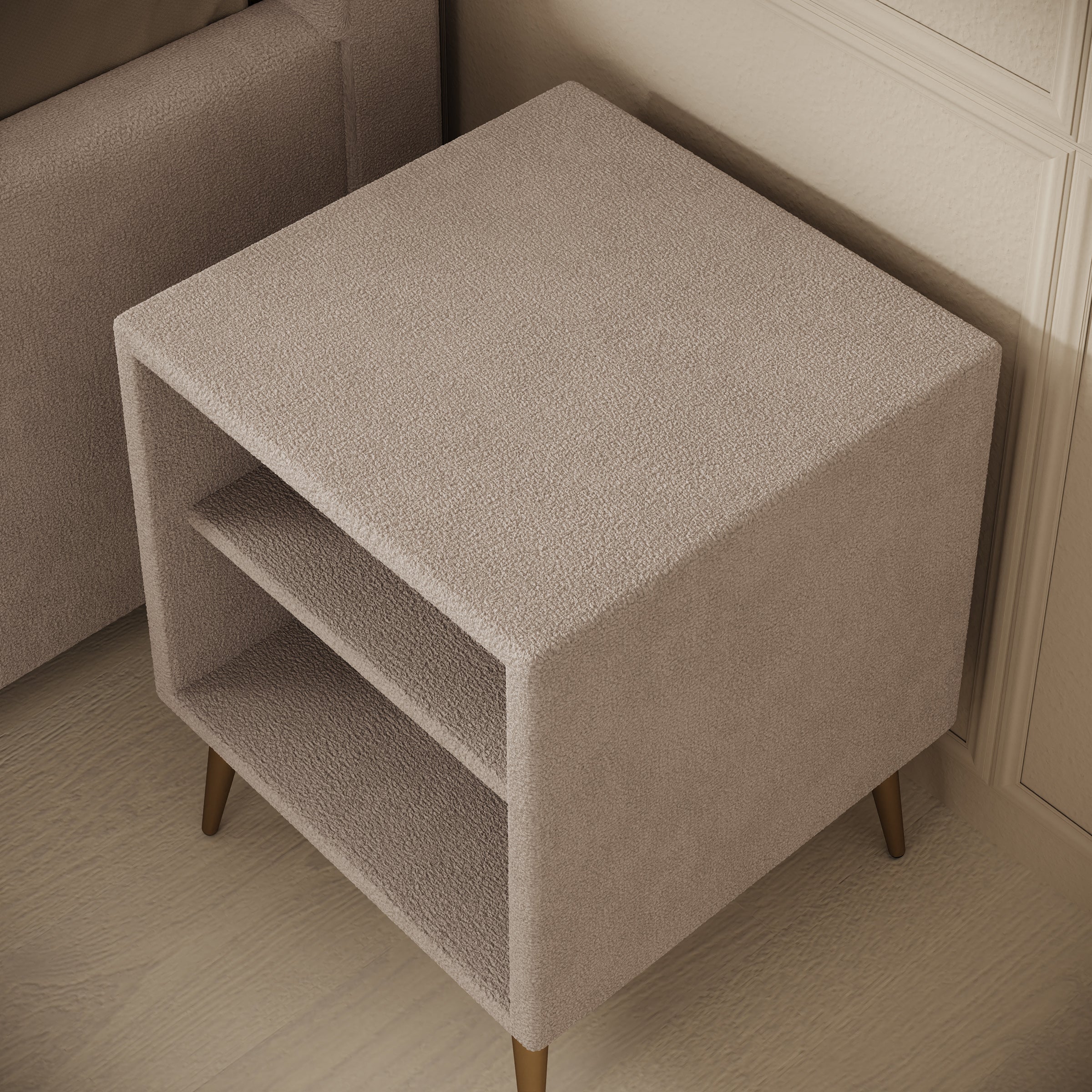 Bavira - Nachtkastje - Stof beige - 41x41x54 cm - Image 3