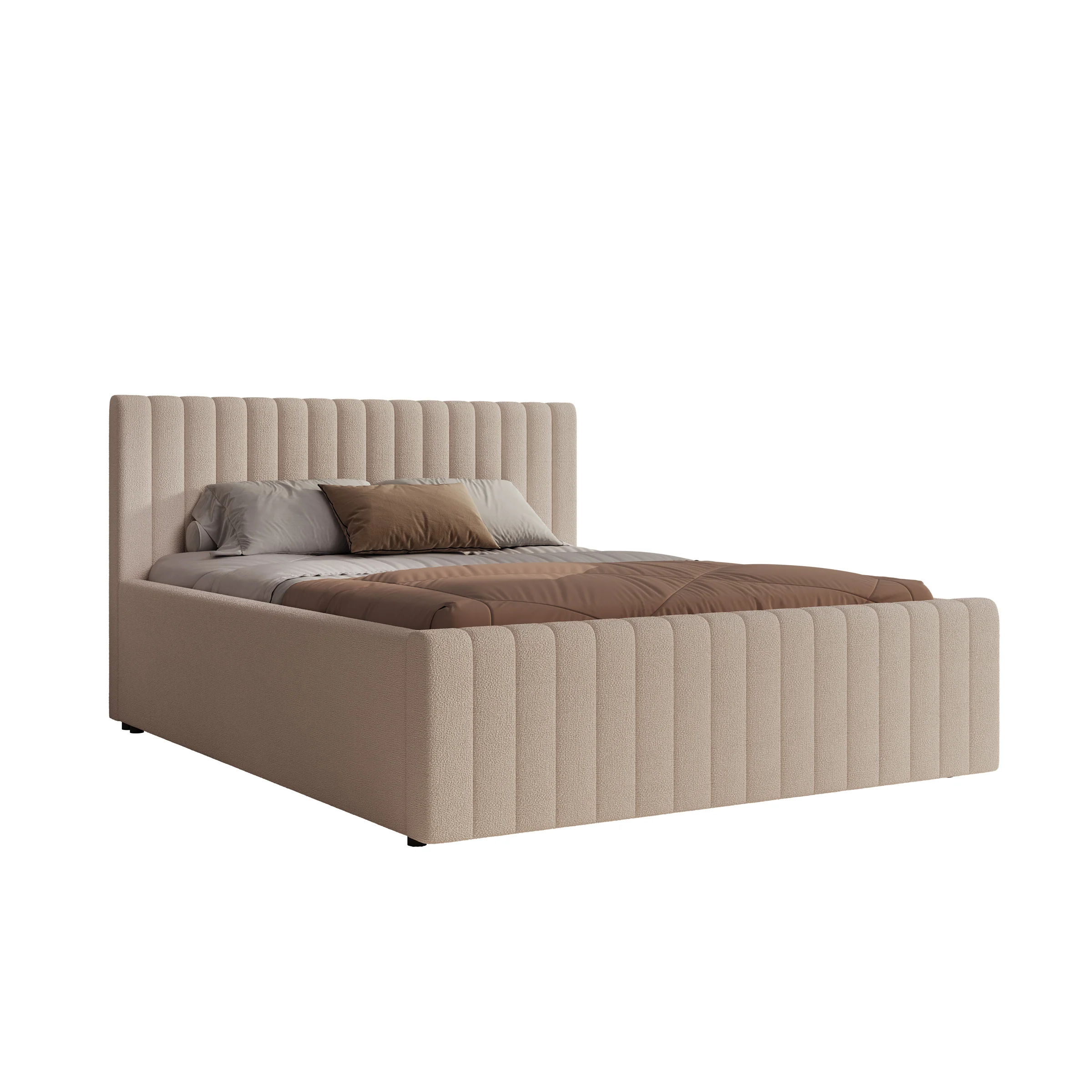 Bavira - Tweepersoonsbed - Stof beige - 160x200 cm - Image 4