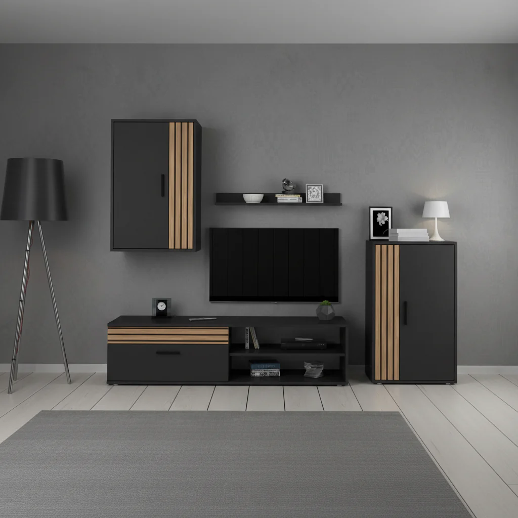 Bellini - Wandmeubel - Antraciet - 140x35x39 cm - Image 3