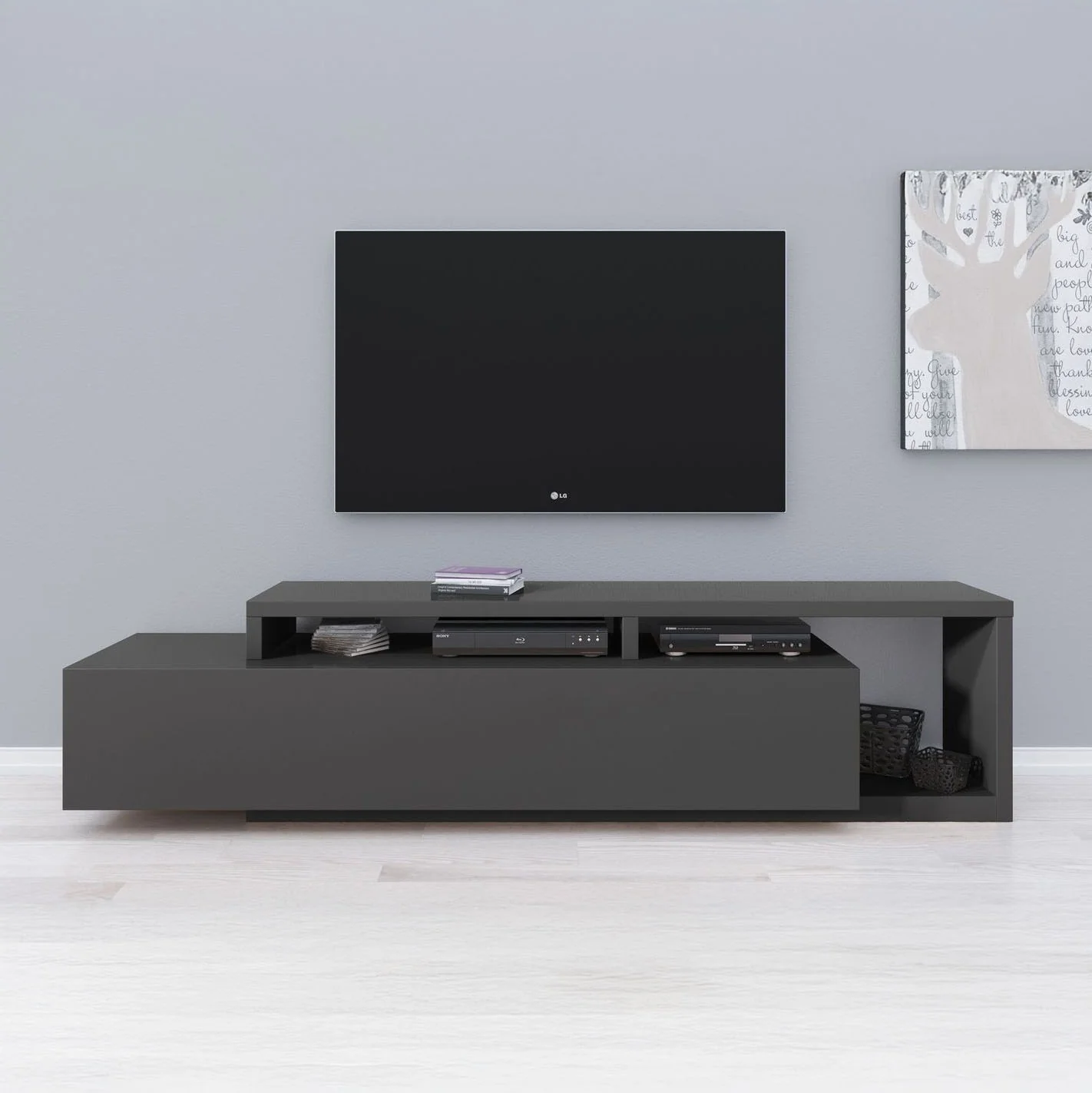 Bello - TV-Meubel met lade - Antraciet - 219 cm - Image 3