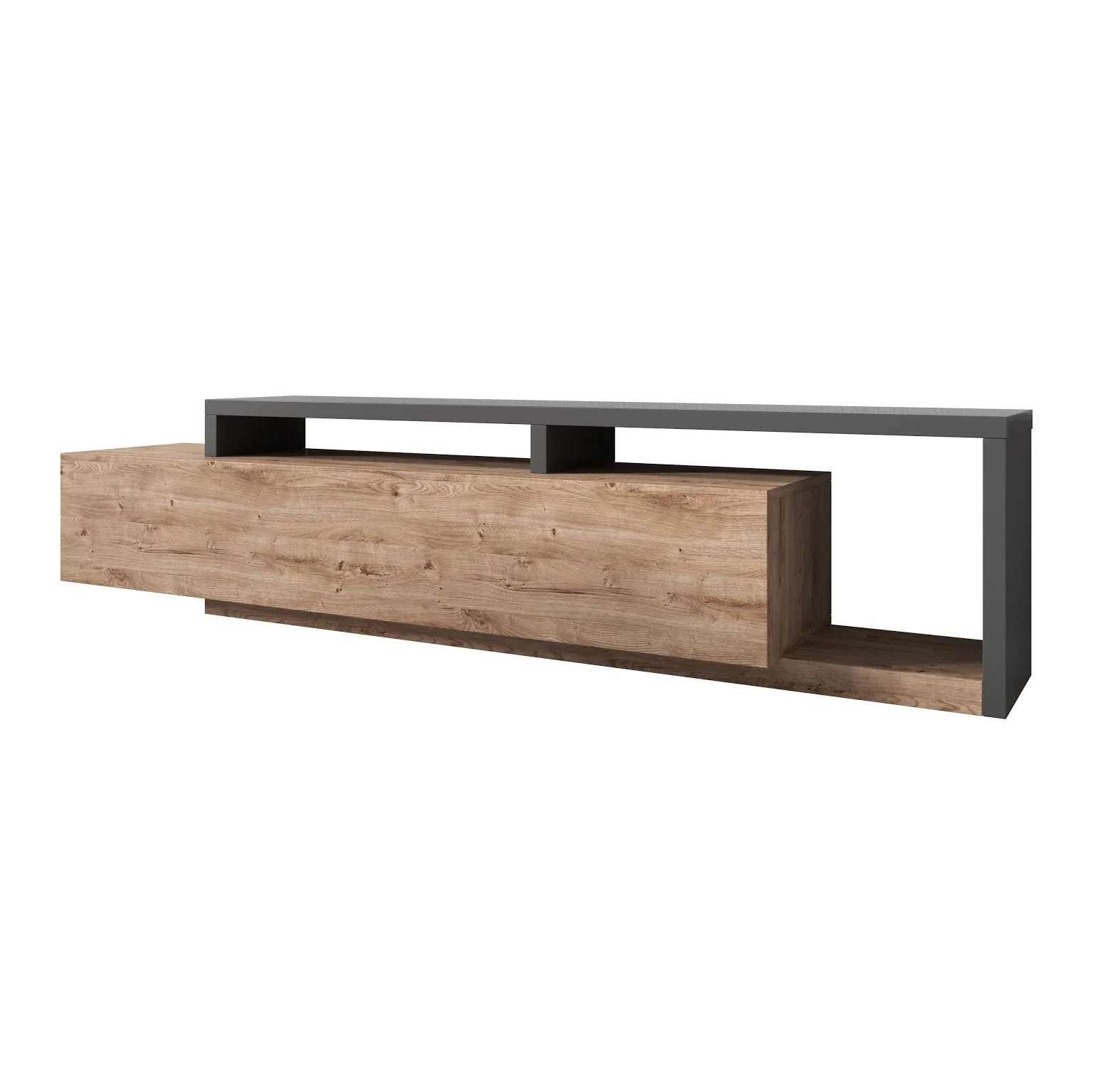 Bello - TV-Meubel met lade - Eiken/antraciet - 219 cm - Image 6