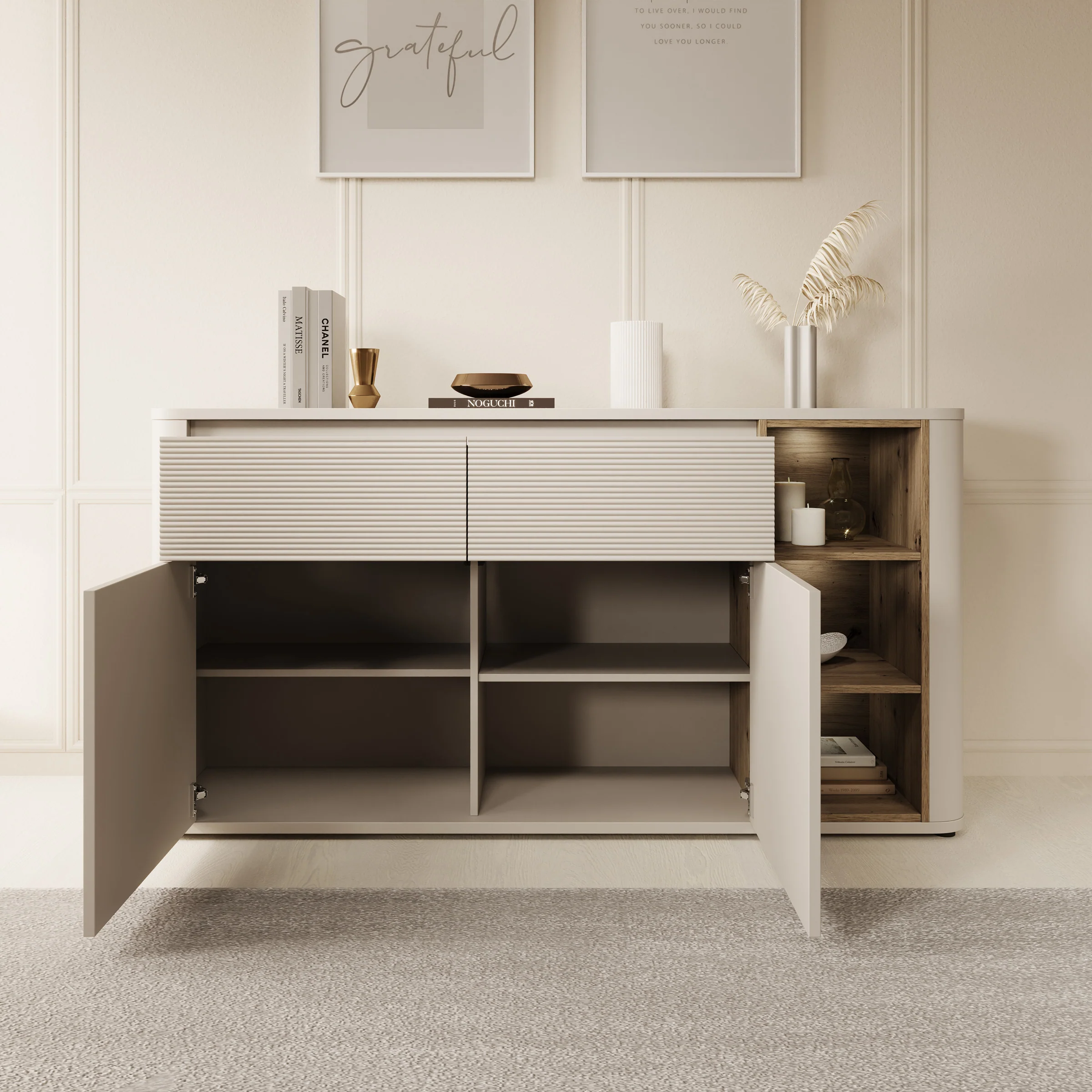 Bijou - Dressoir - Beige - 160x41x83 cm - Image 2