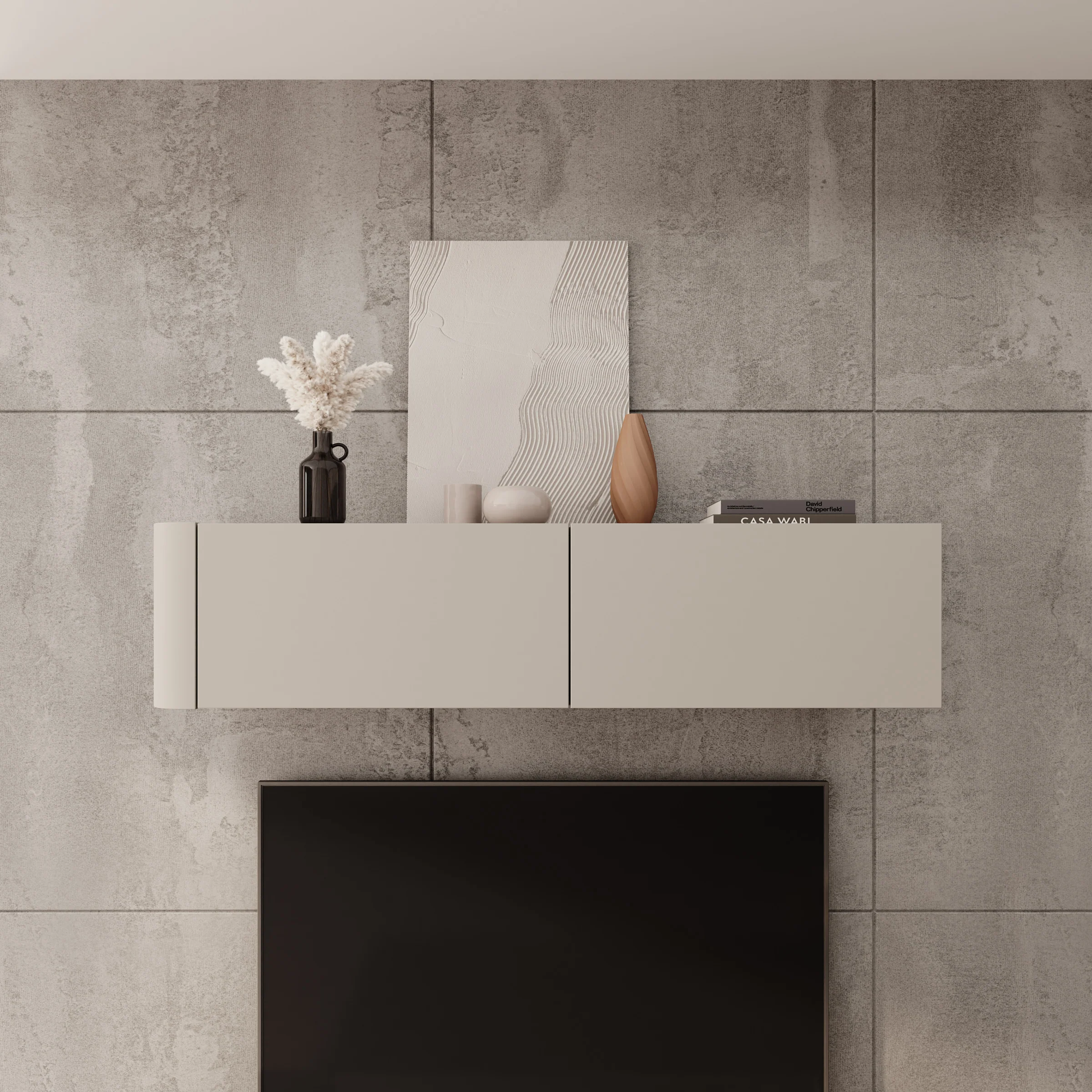 Bijou - Wandkast - Beige - 129x34x30 cm - Image 3