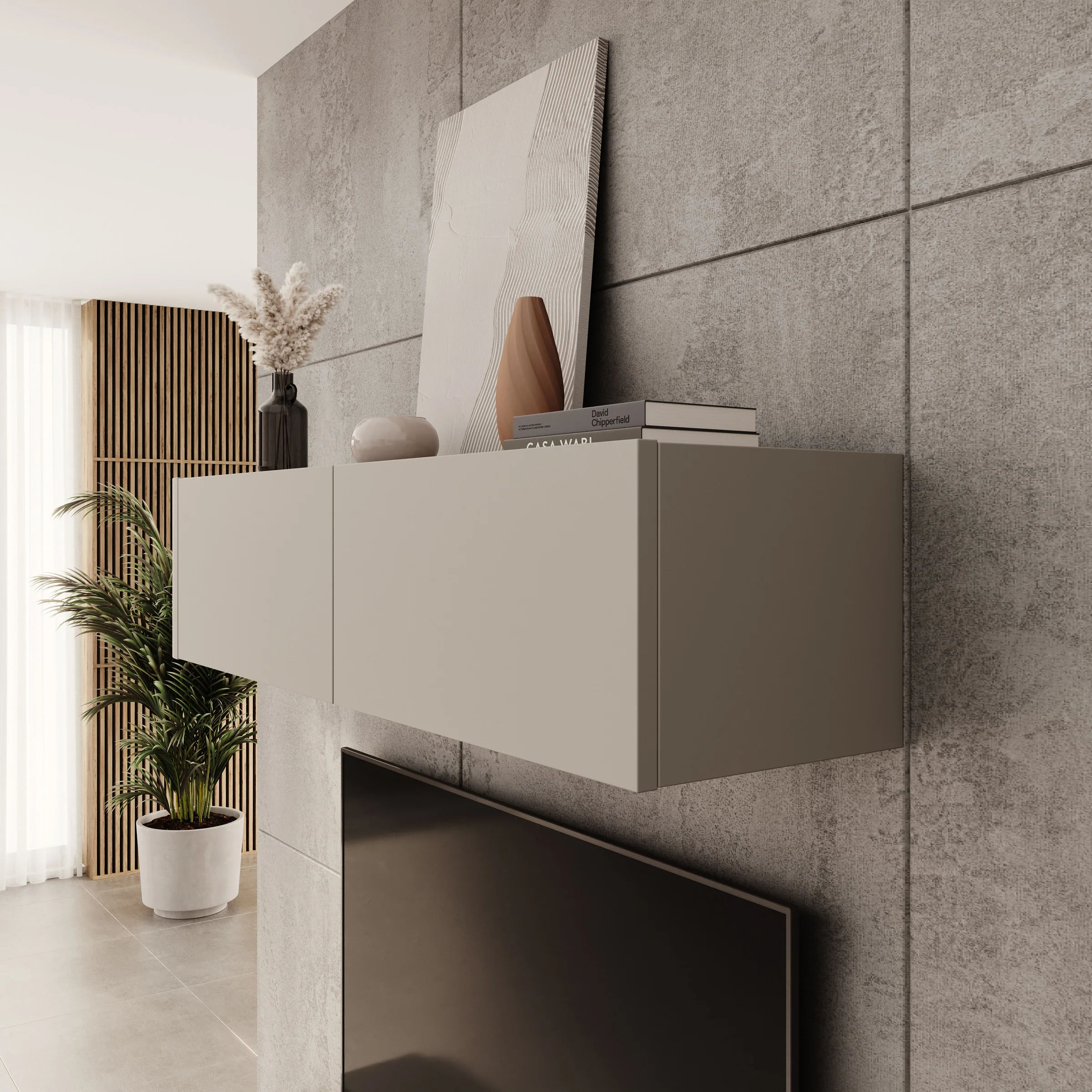 Bijou - Wandkast - Beige - 129x34x30 cm - Image 4