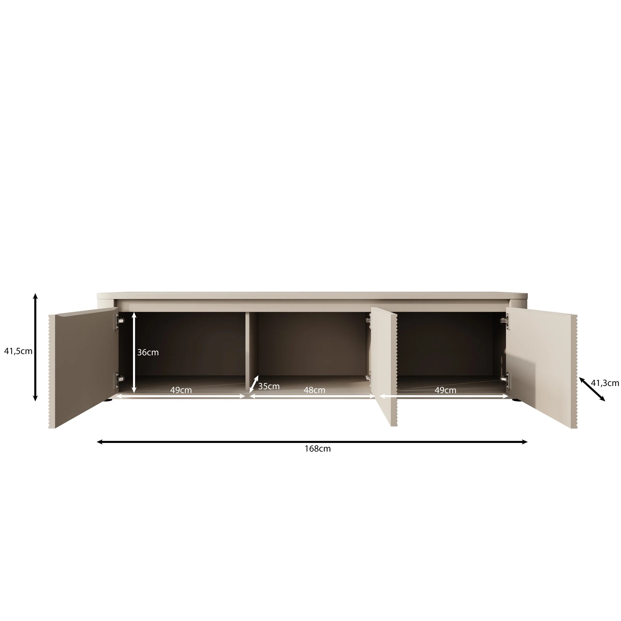 Bijou - TV-Meubel - Beige - 168x41x42 cm - Image 6