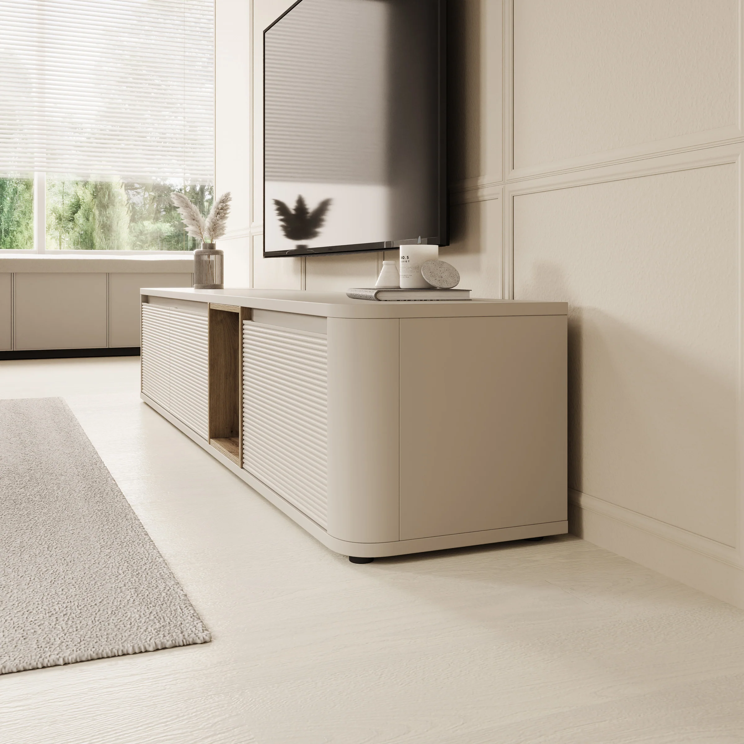 Bijou - TV-Meubel - Beige - 215x41x42 cm - Image 4
