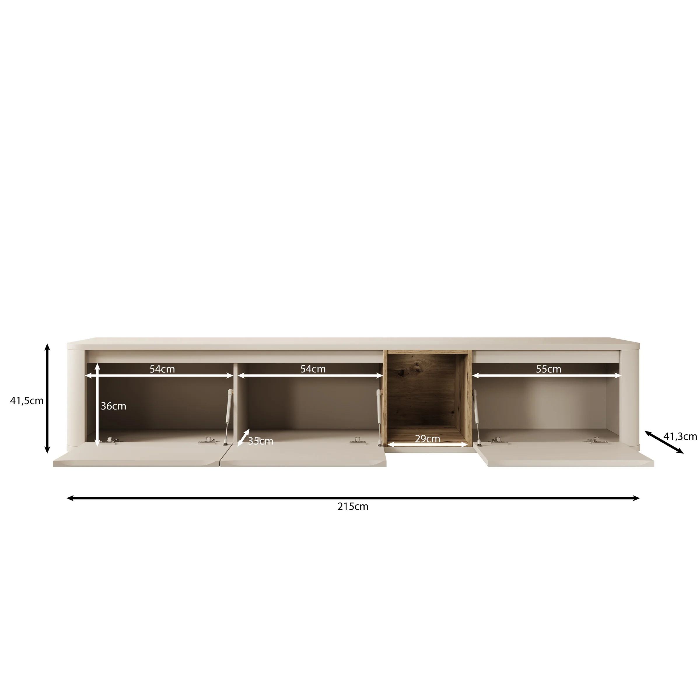Bijou - TV-Meubel - Beige - 215x41x42 cm - Image 6