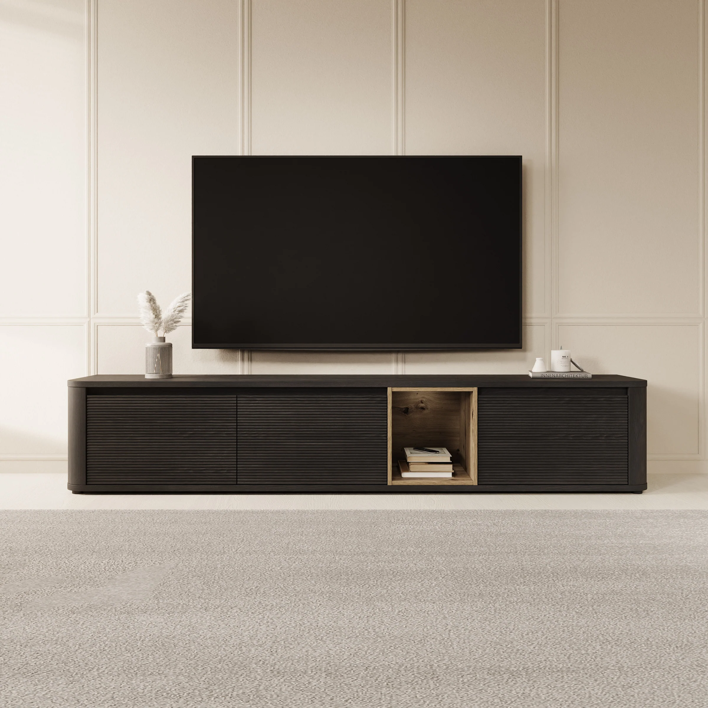 Bijou - TV-Meubel - Zwart - 215x41x42 cm - Image 3