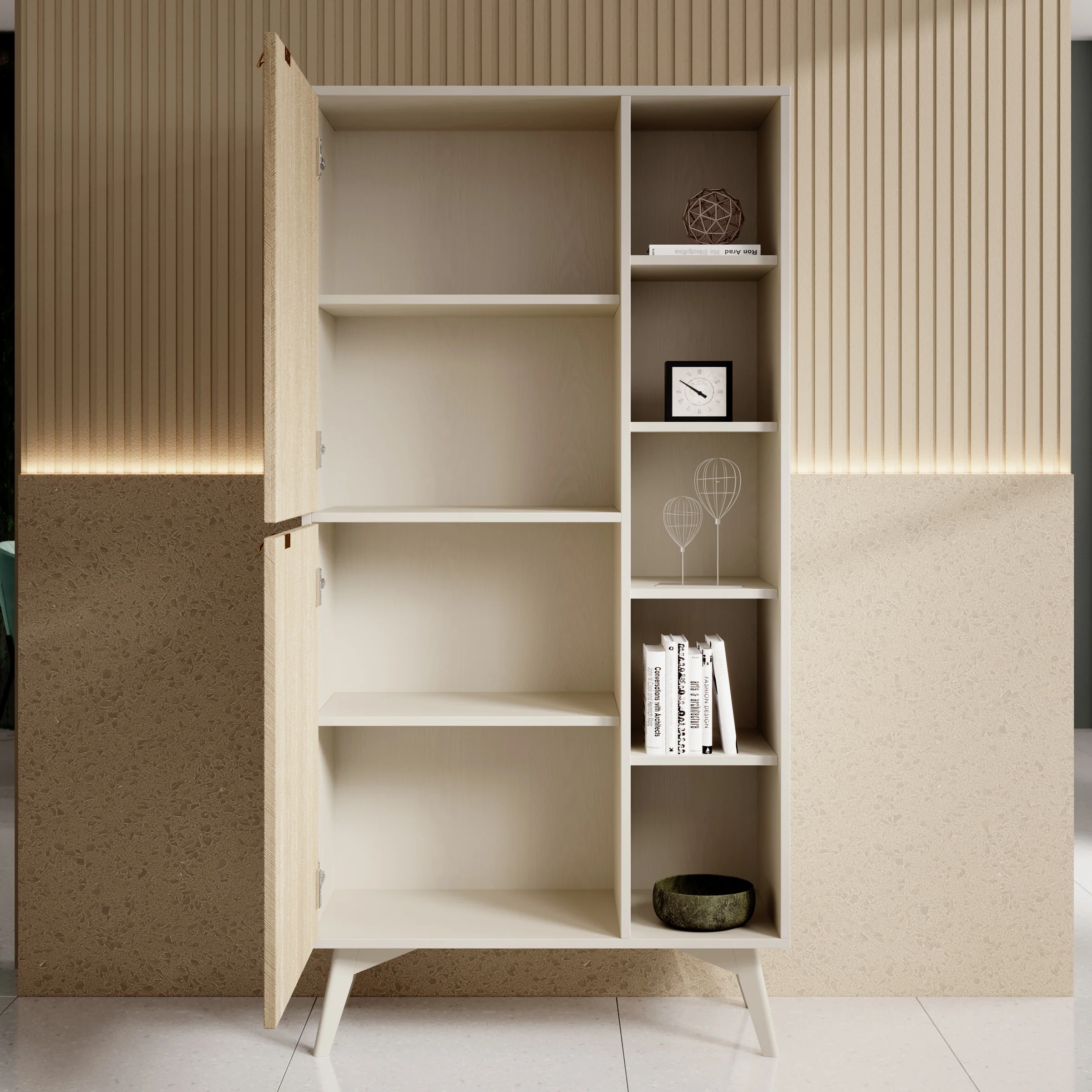 Essence - Boekenkast - Beige/Licht eiken - 80x38x160 cm - Image 2