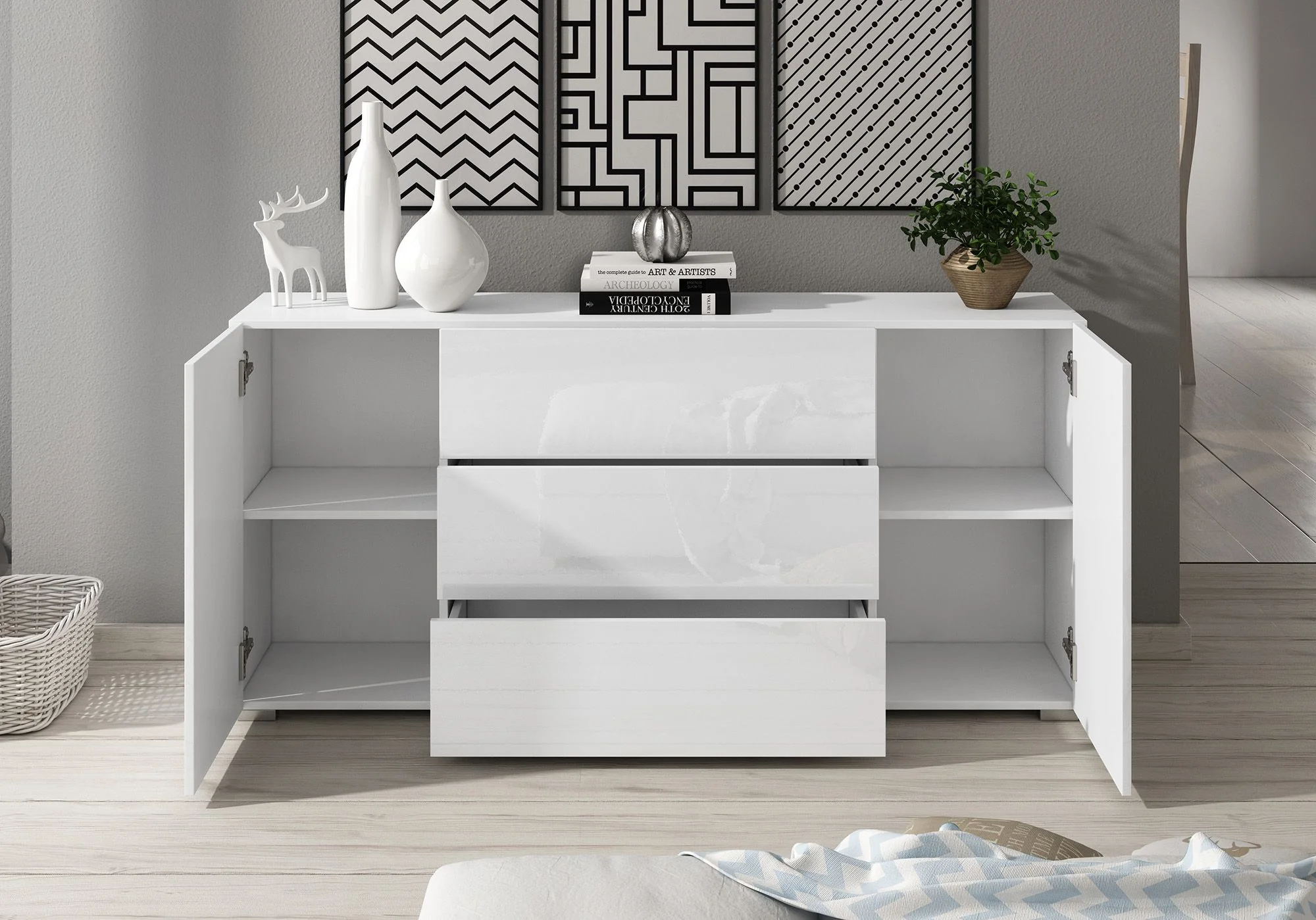 Bonzo - Dressoir - Wit - 150x39x68 cm - Image 3