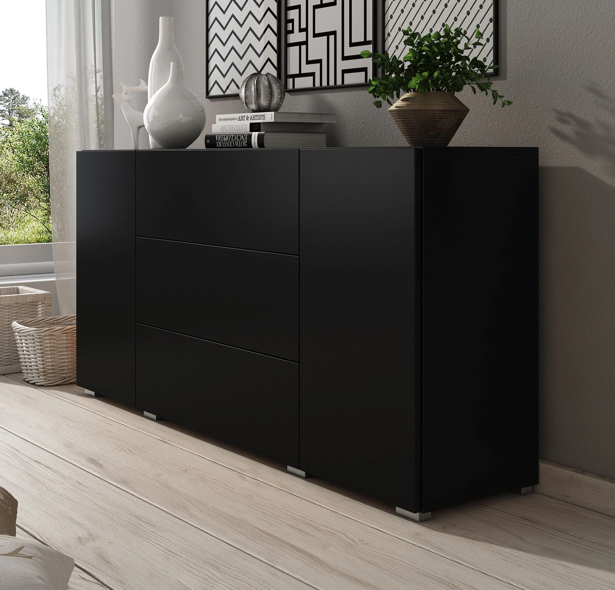 Bonzo - Dressoir - Zwart - 150x39x68 cm - Image 4