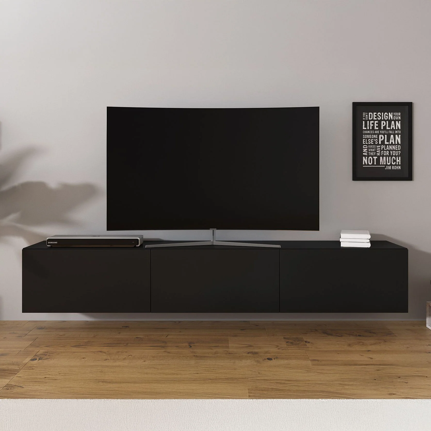 Bonzo - TV-Meubel - Mat zwart - 180x33x30 cm - Image 3