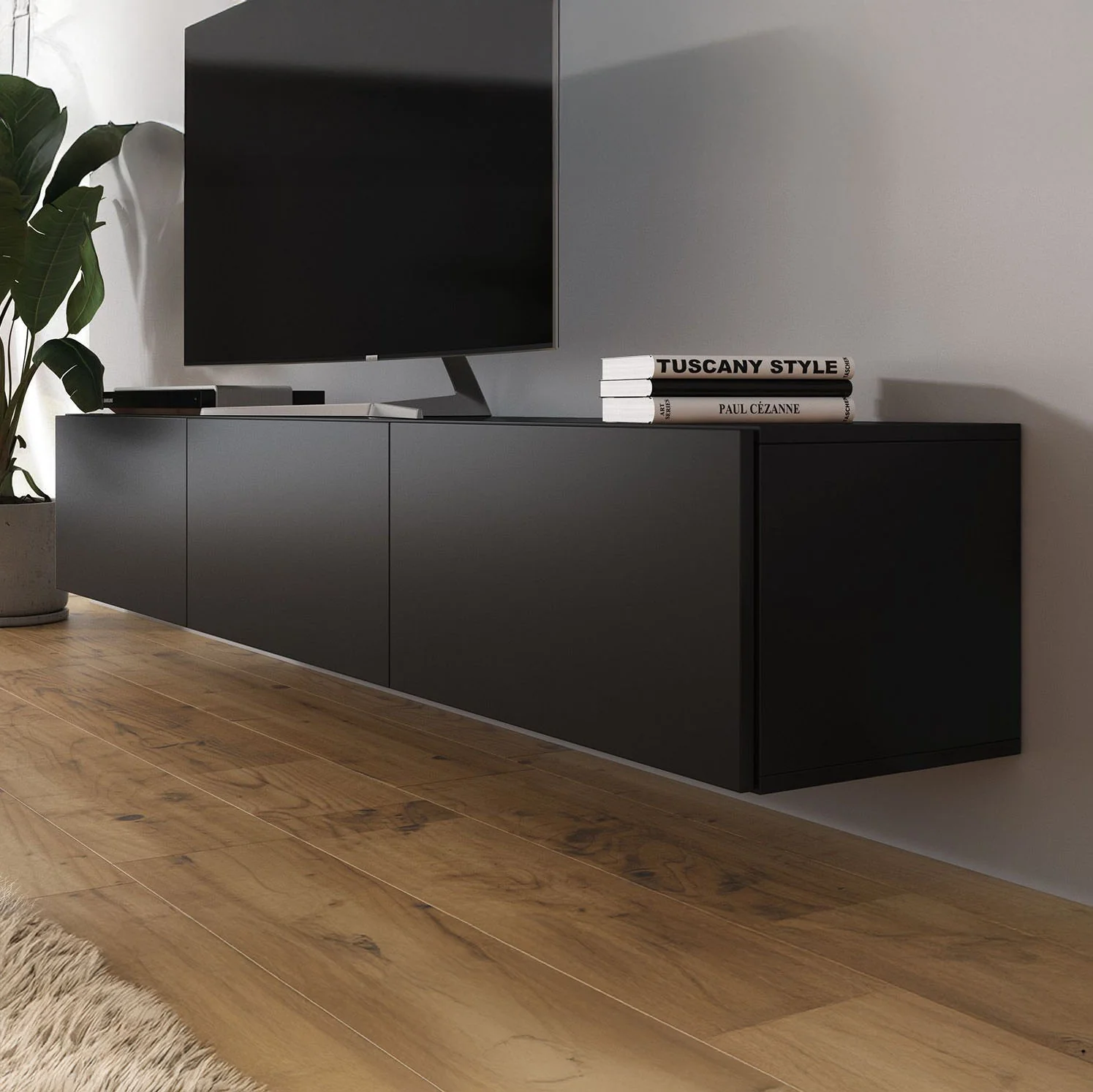 Bonzo - TV-Meubel - Mat zwart - 180x33x30 cm - Image 4