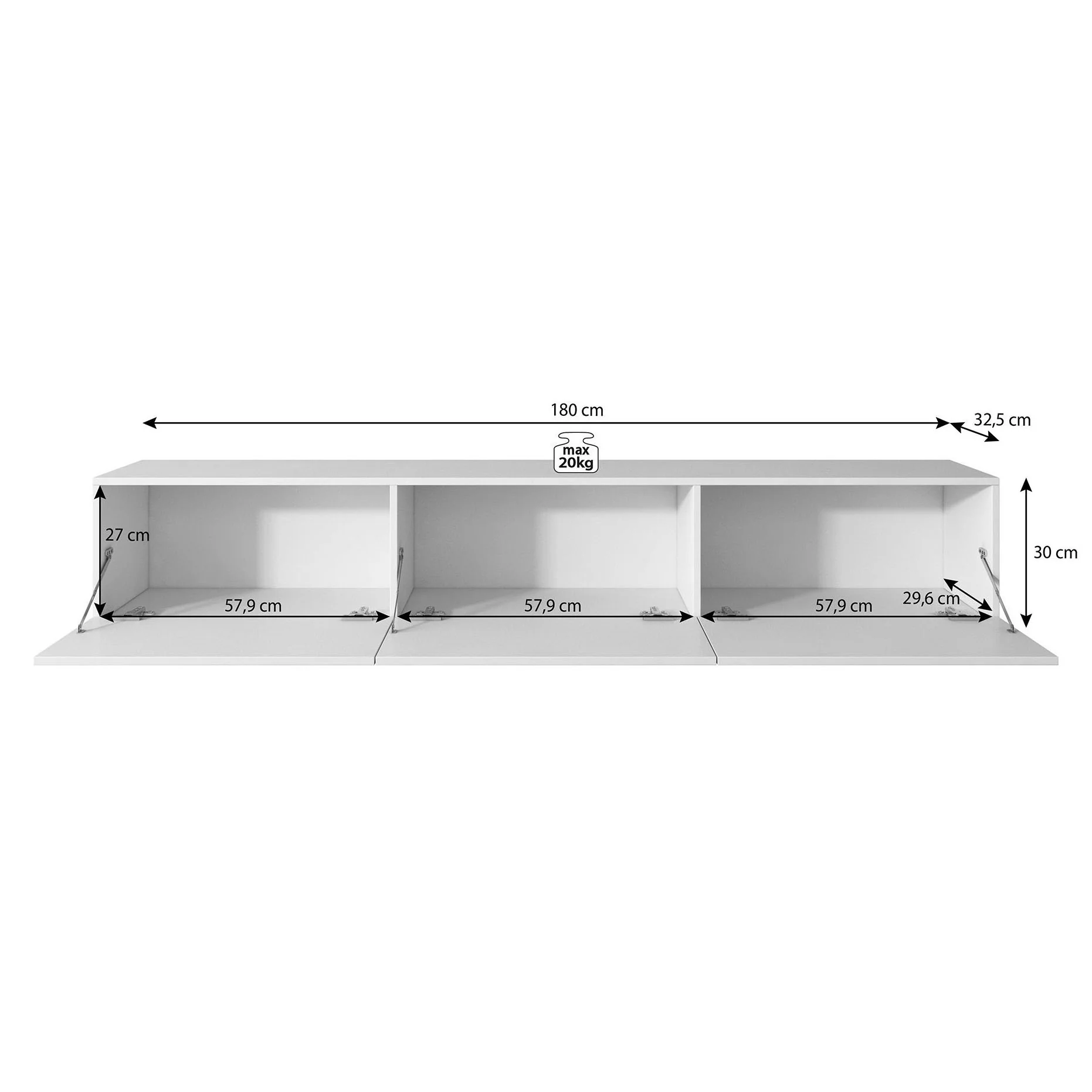 Bonzo - TV-Meubel - Mat zwart - 180x33x30 cm - Image 5