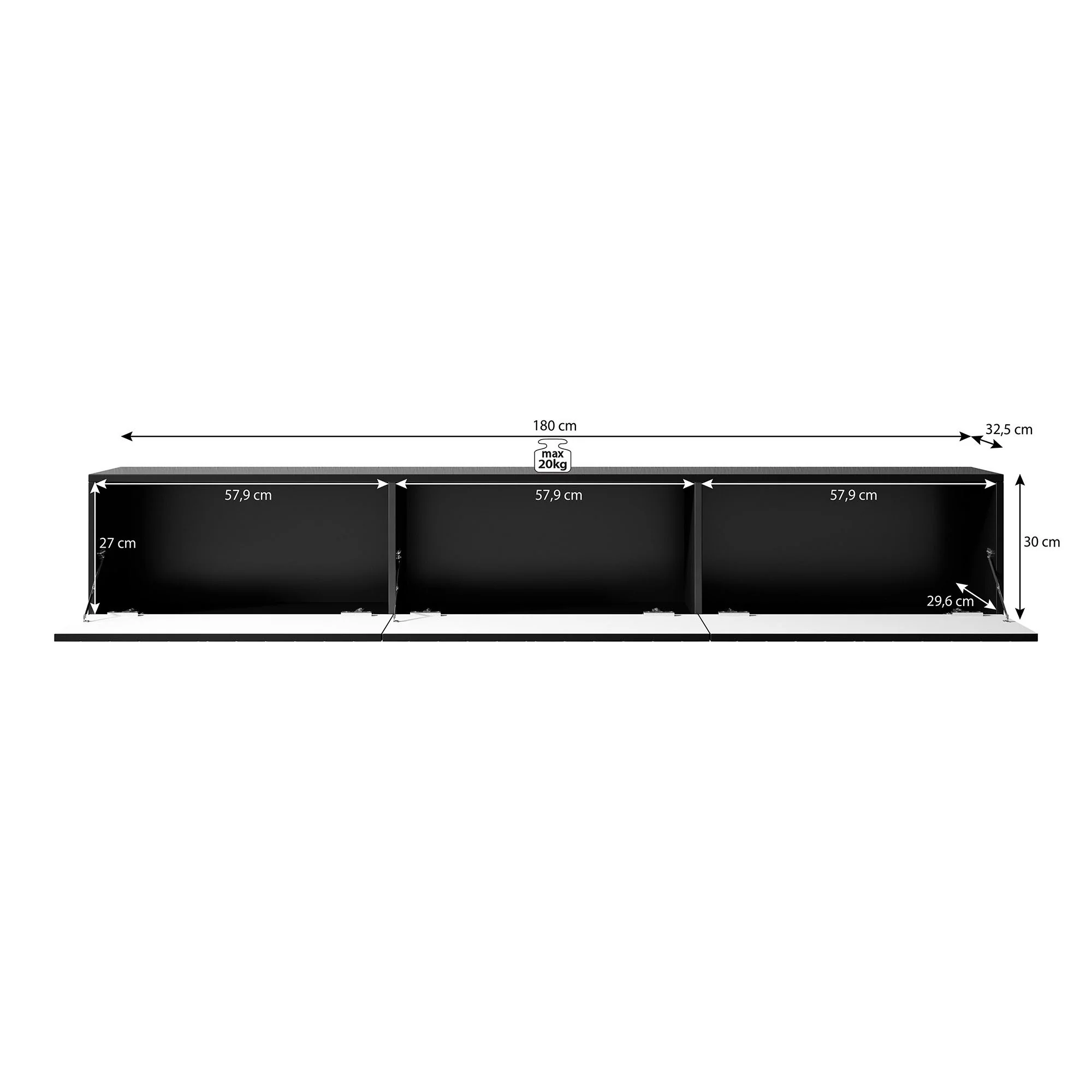 Bonzo - TV-Meubel - Zwart visgraat - 180x33x30 cm - Image 5