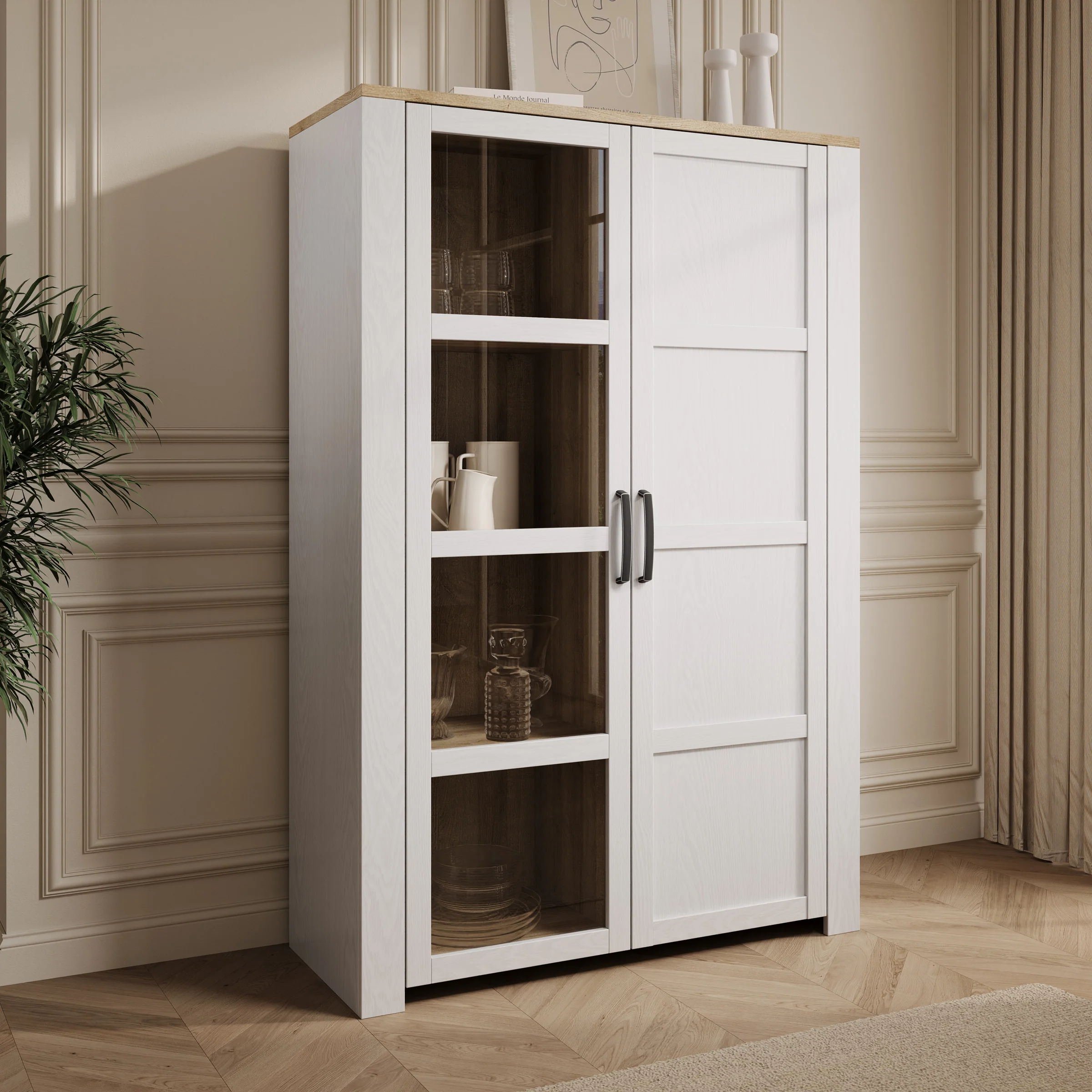 Borello - Buffetkast - Wit - 106x42x161 cm