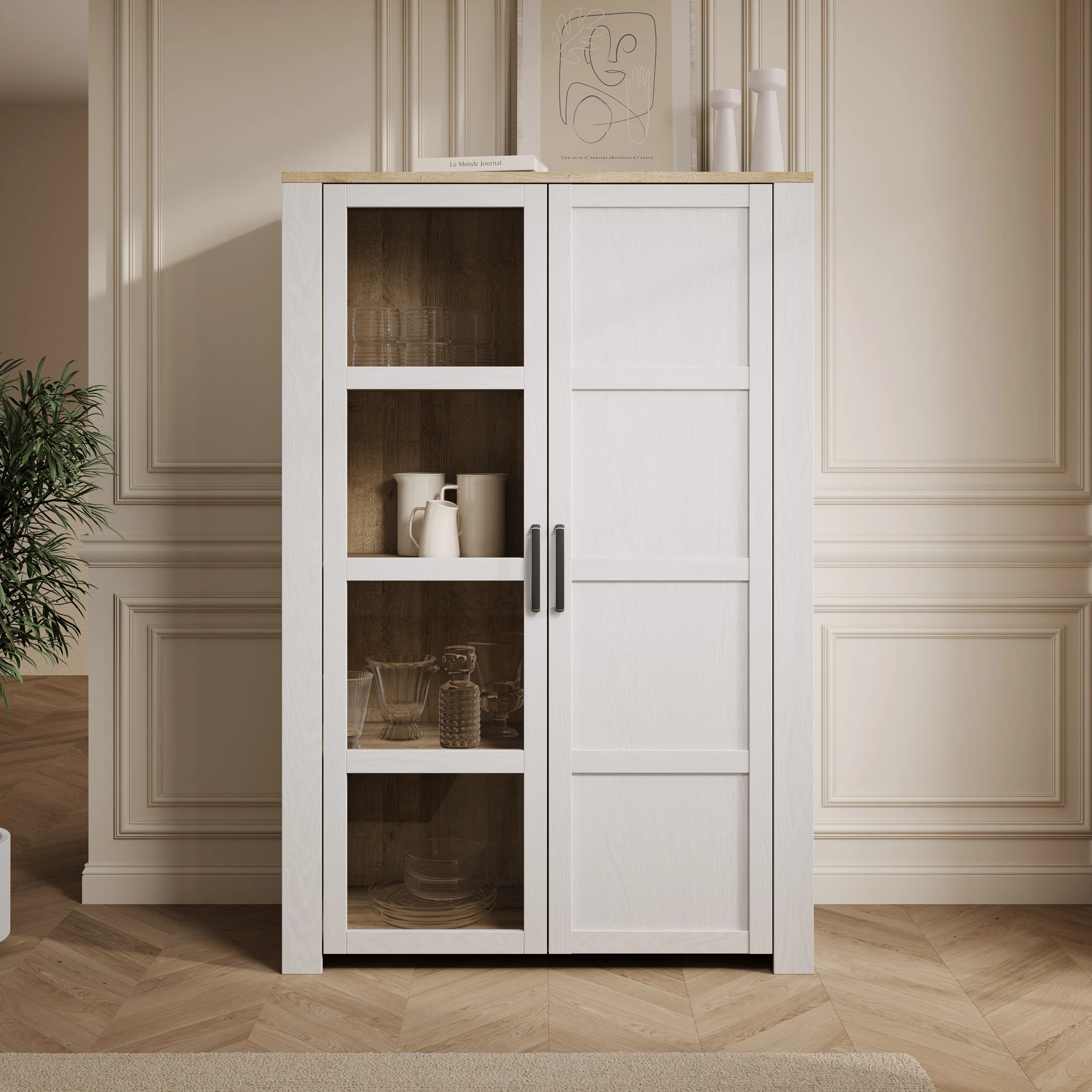 Borello - Buffetkast - Wit - 106x42x161 cm - Image 3