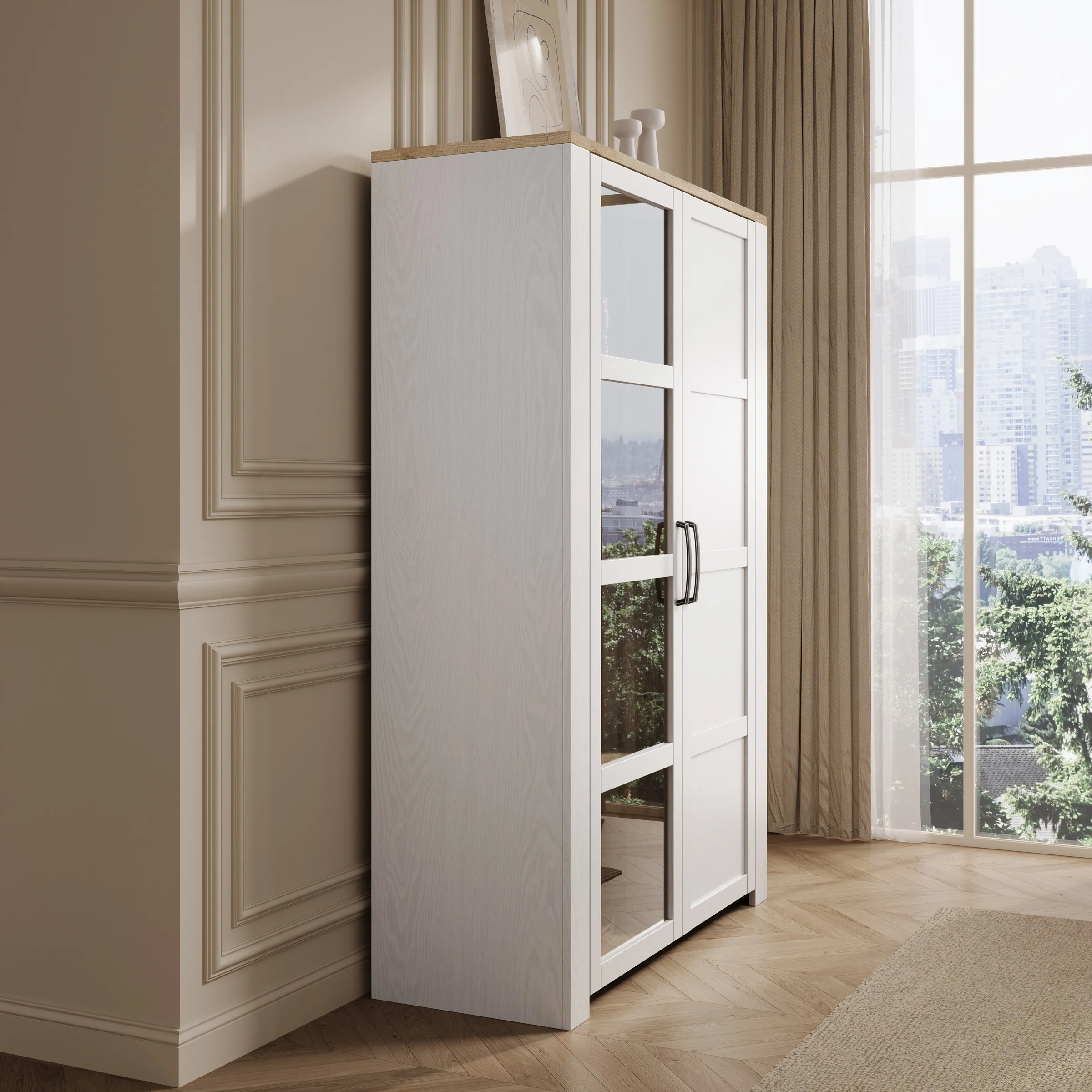 Borello - Buffetkast - Wit - 106x42x161 cm - Image 4
