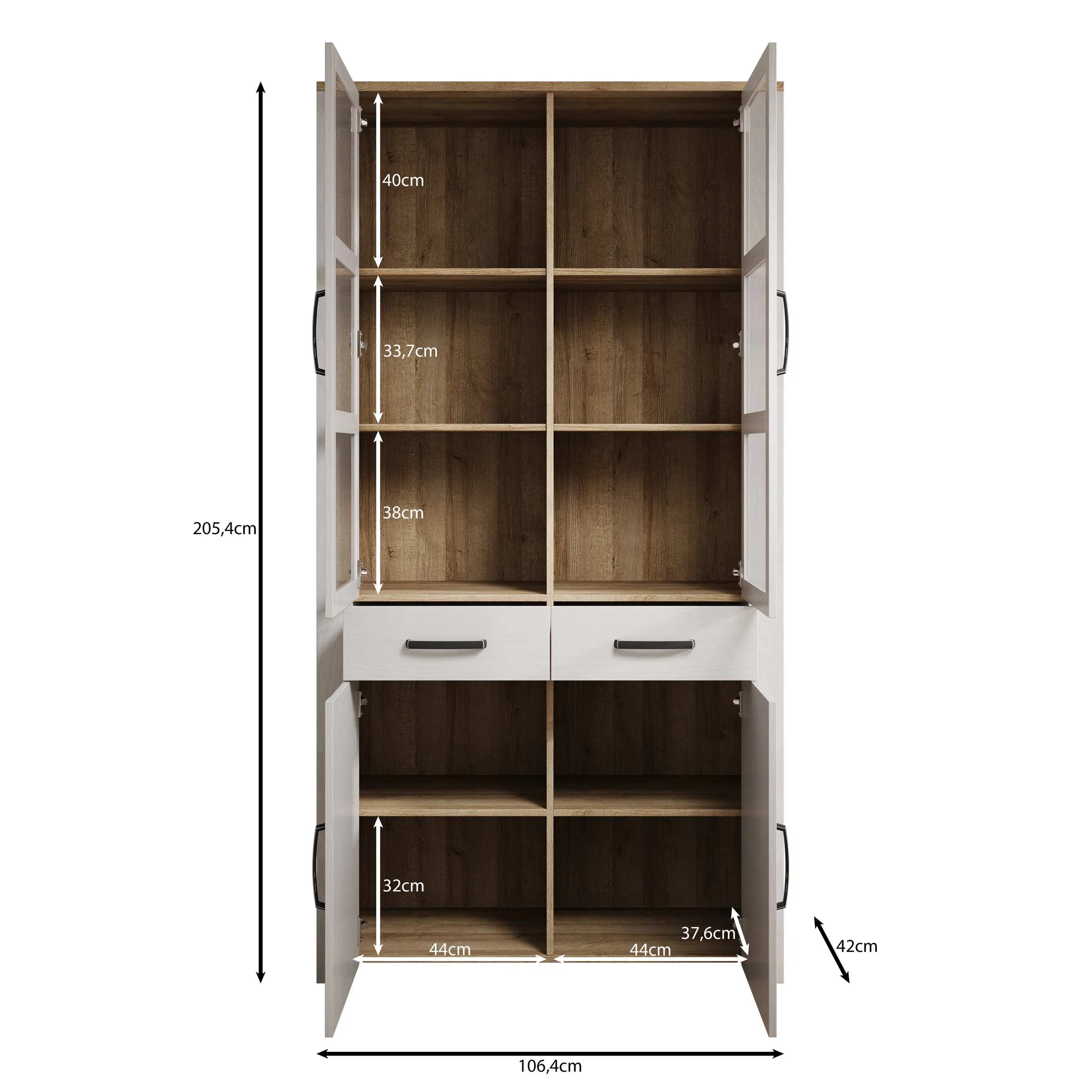 Borello - Buffetkast - Wit - 106x42x205 cm - Image 5