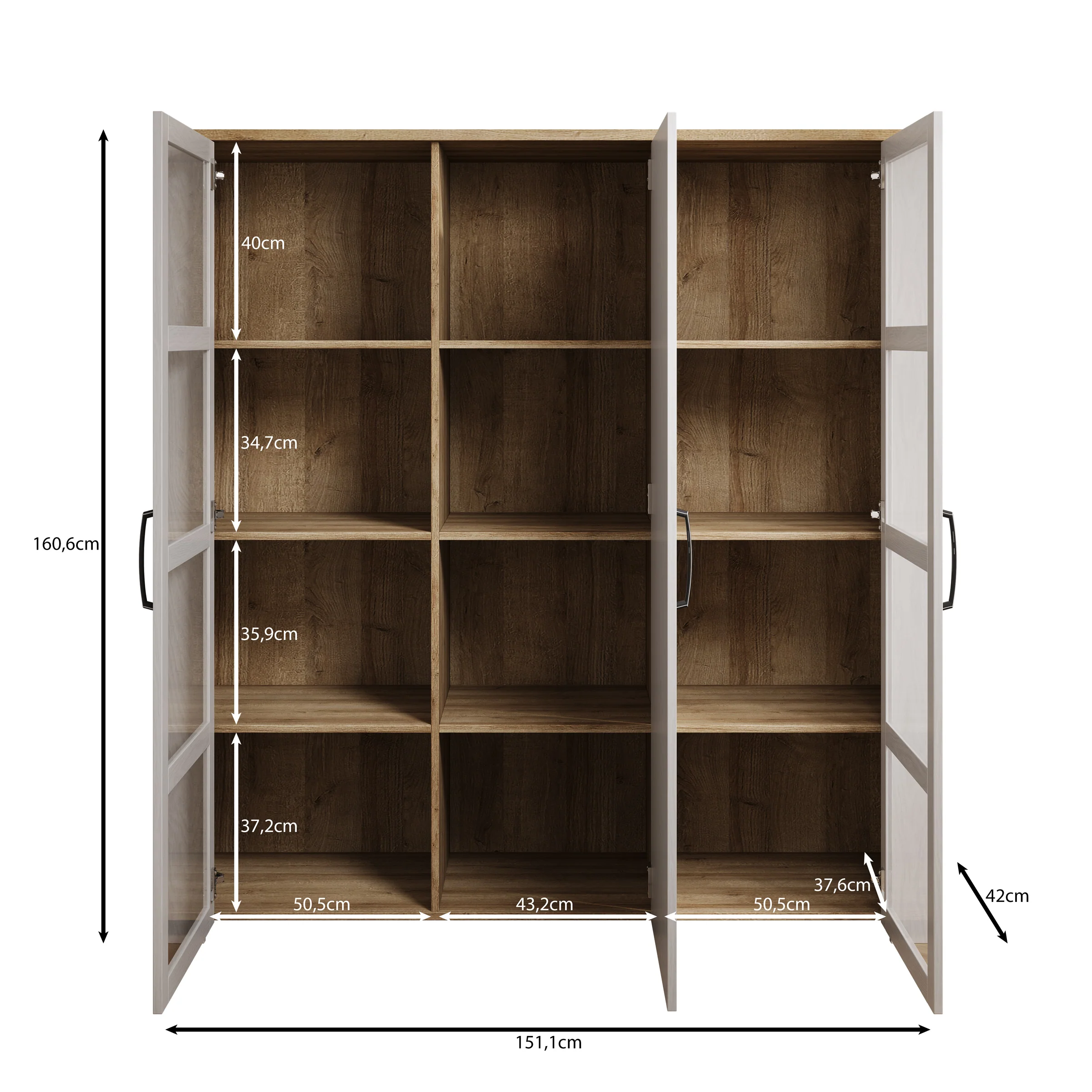 Borello - Buffetkast - Wit - 151x42x161 cm - Image 5