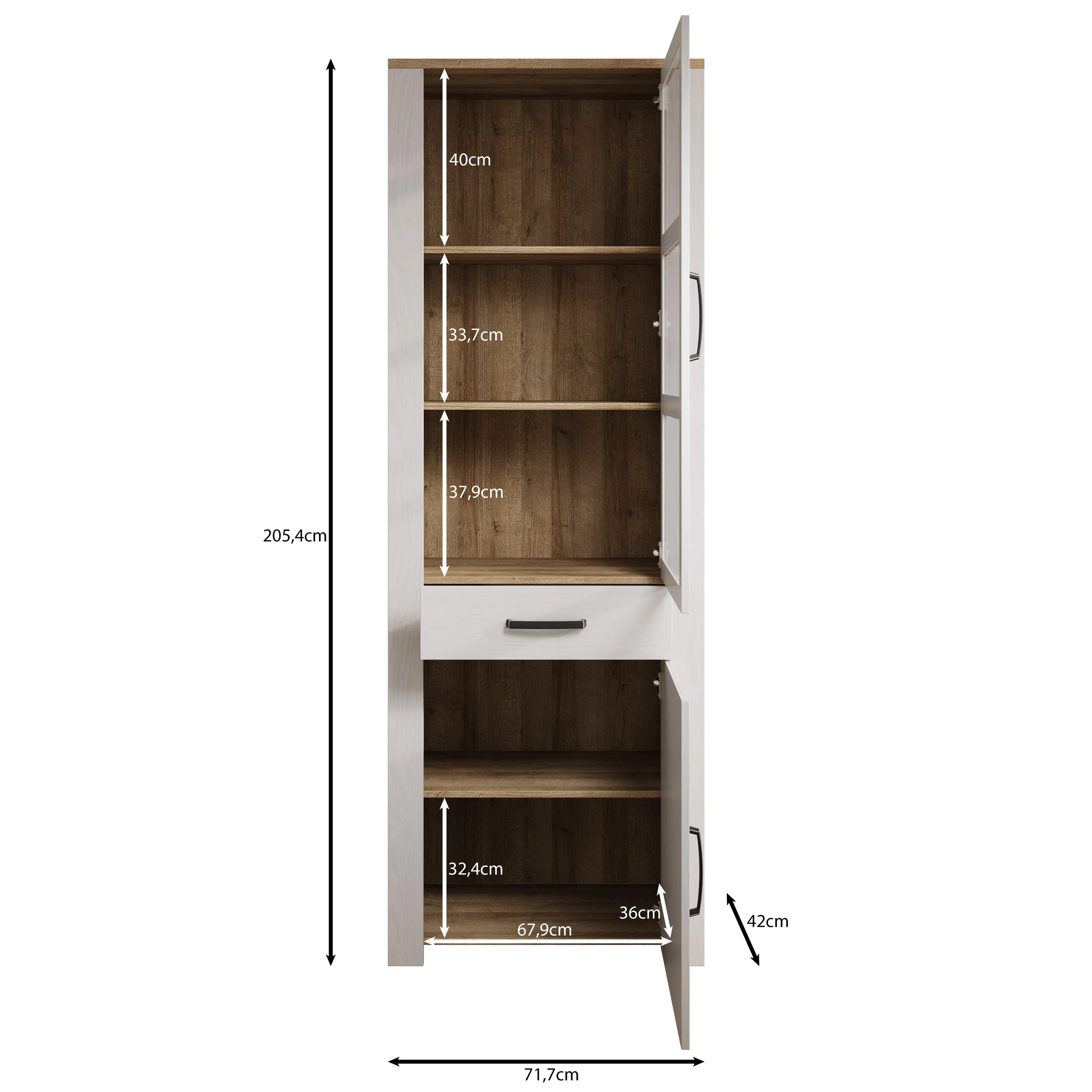 Borello - Buffetkast - Wit - 72x42x205 cm - Image 5