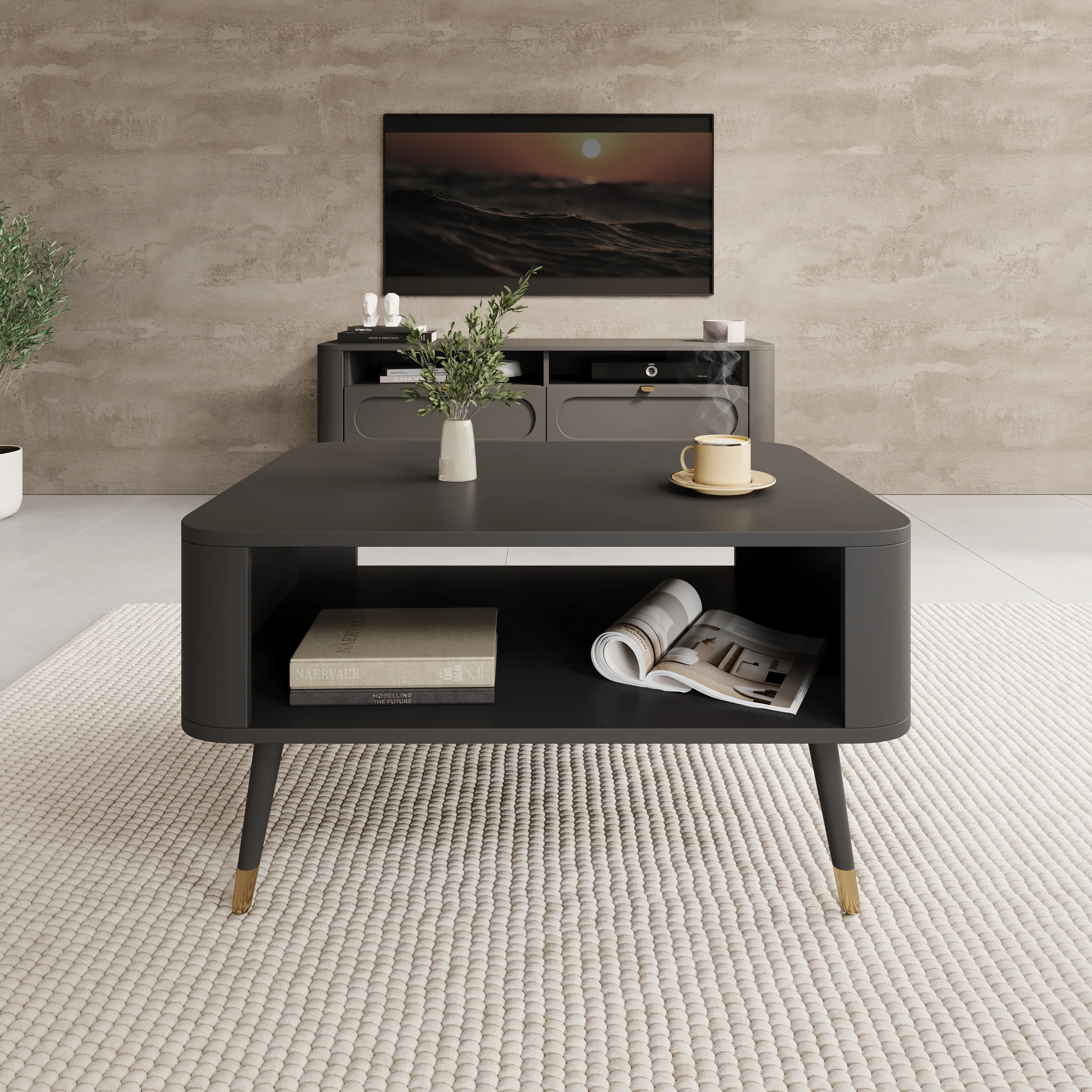 Borneo - Salontafel - Zwart - 80x60x42 cm - Image 2