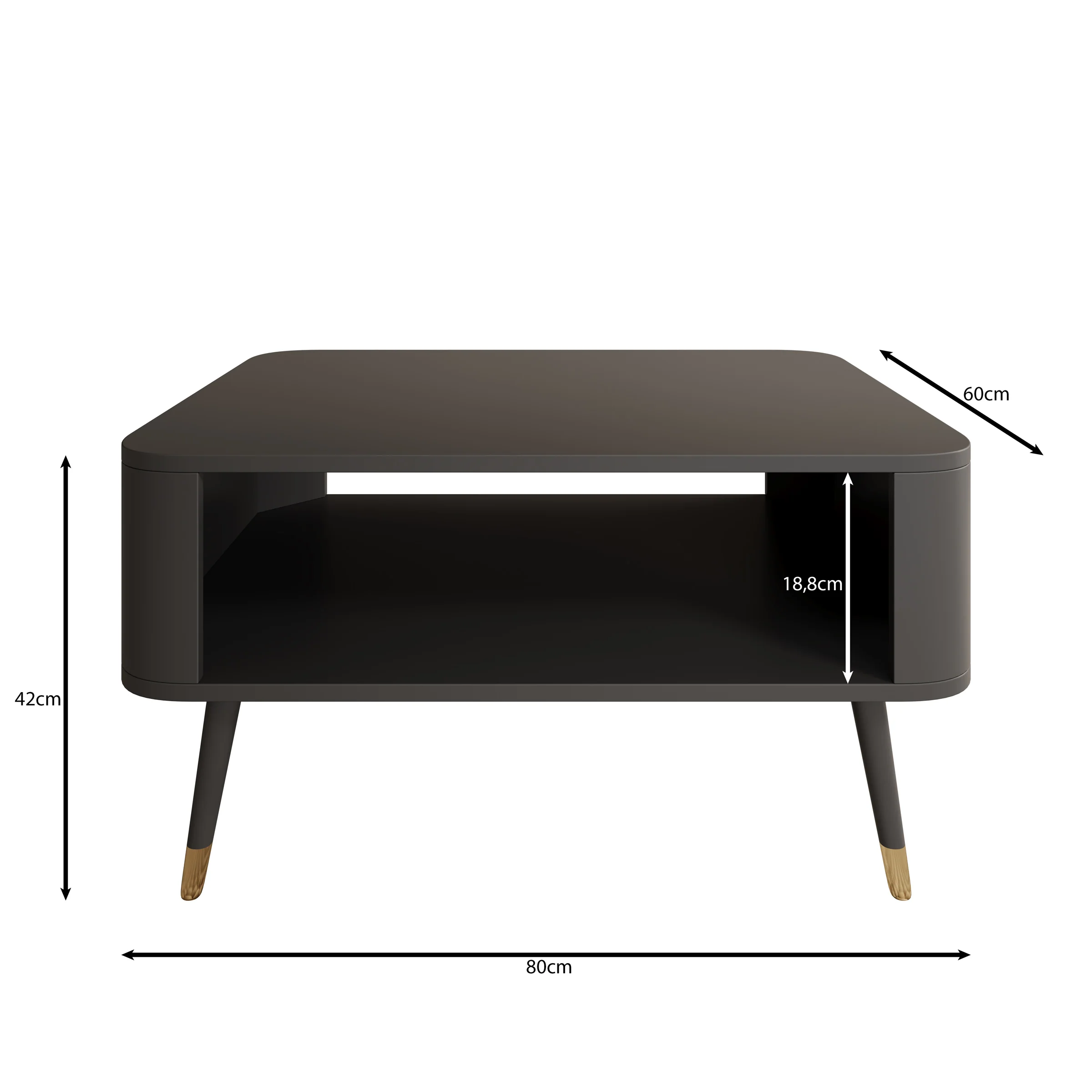 Borneo - Salontafel - Zwart - 80x60x42 cm - Image 4