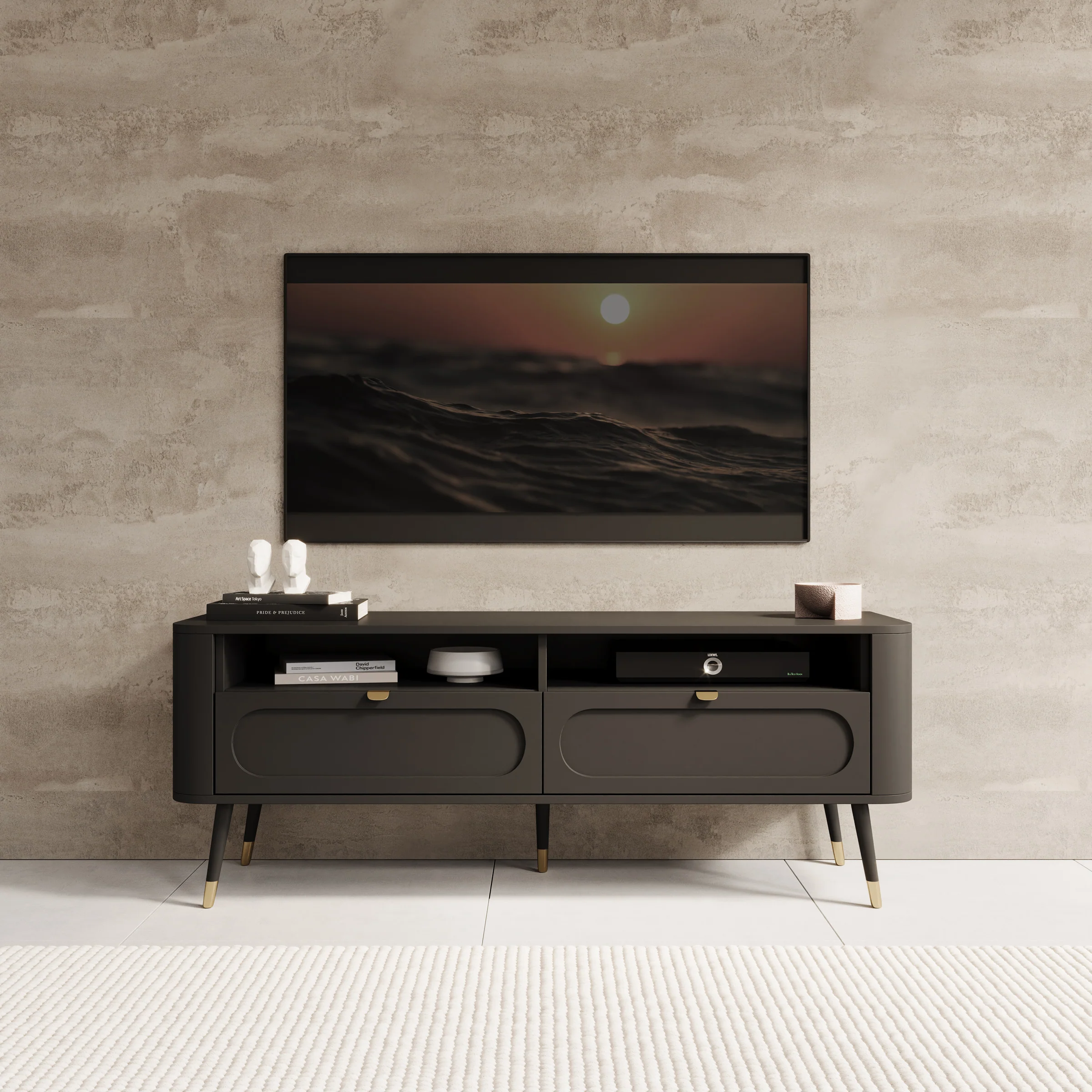 Borneo - TV-Meubel - Zwart - 138x40x53 cm - Image 3