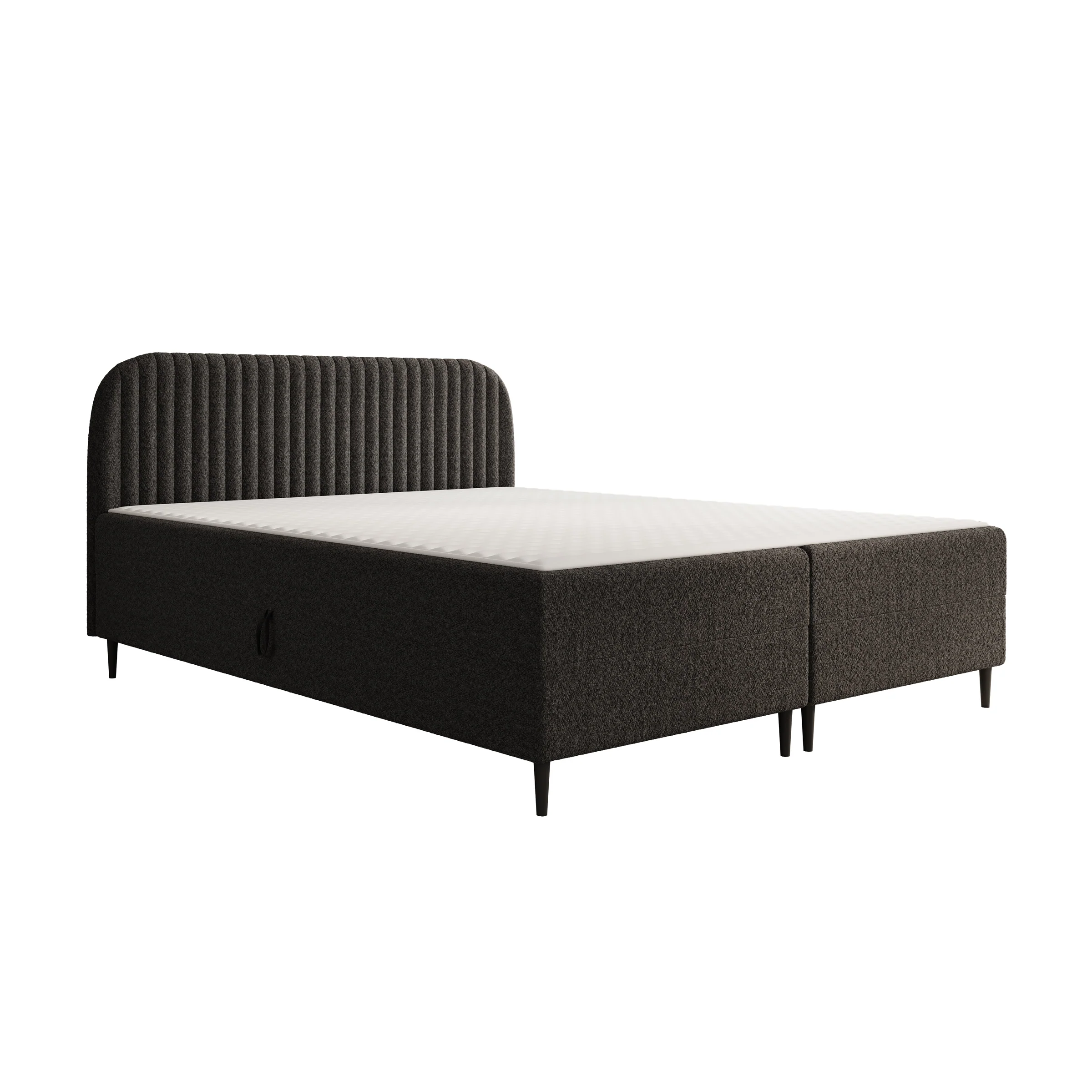 Bosque - Boxspring met opbergruimte - Teddystof zwart - 160x200 cm - Image 5