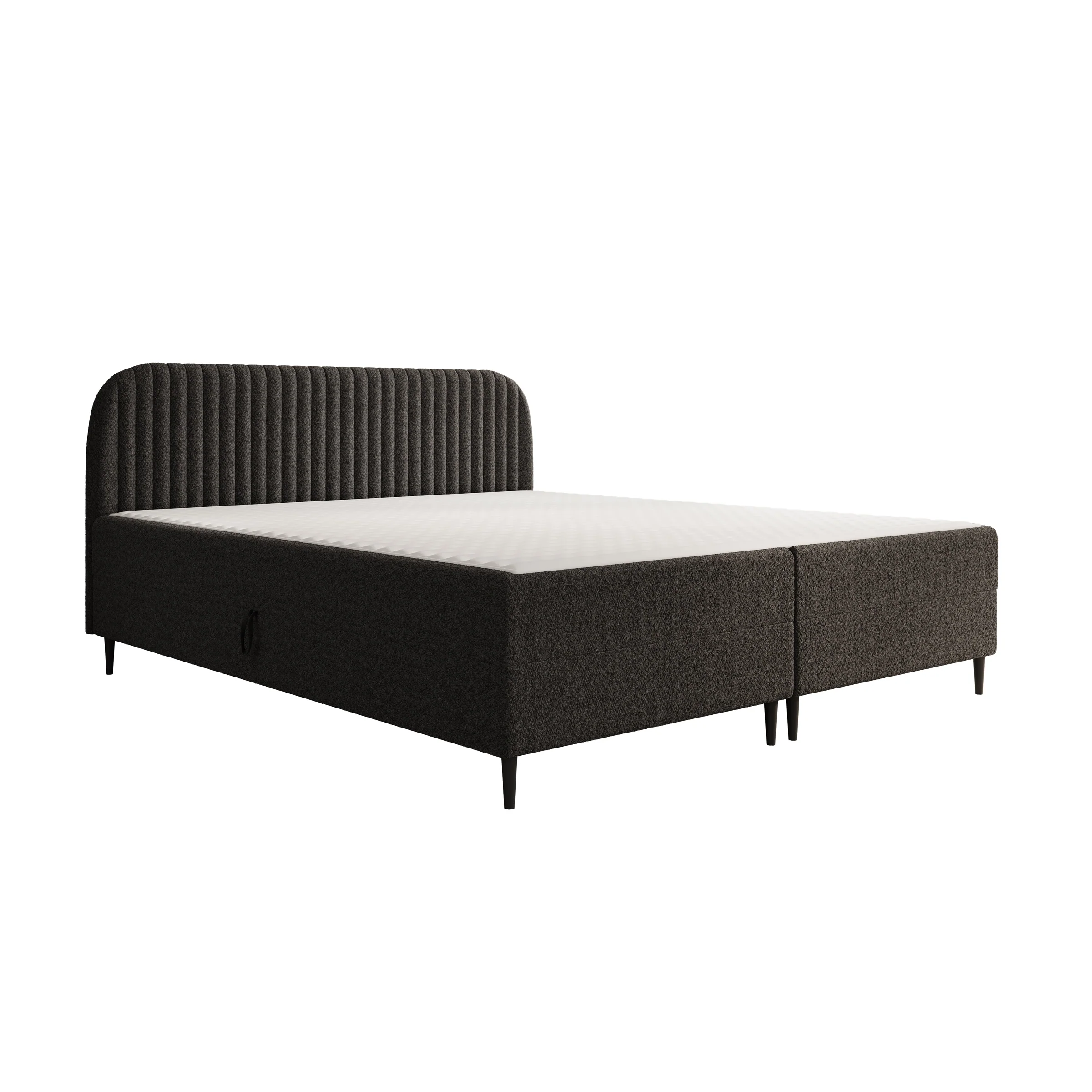 Bosque - Boxspring met opbergruimte - Teddystof zwart - 180x200 cm - Image 5