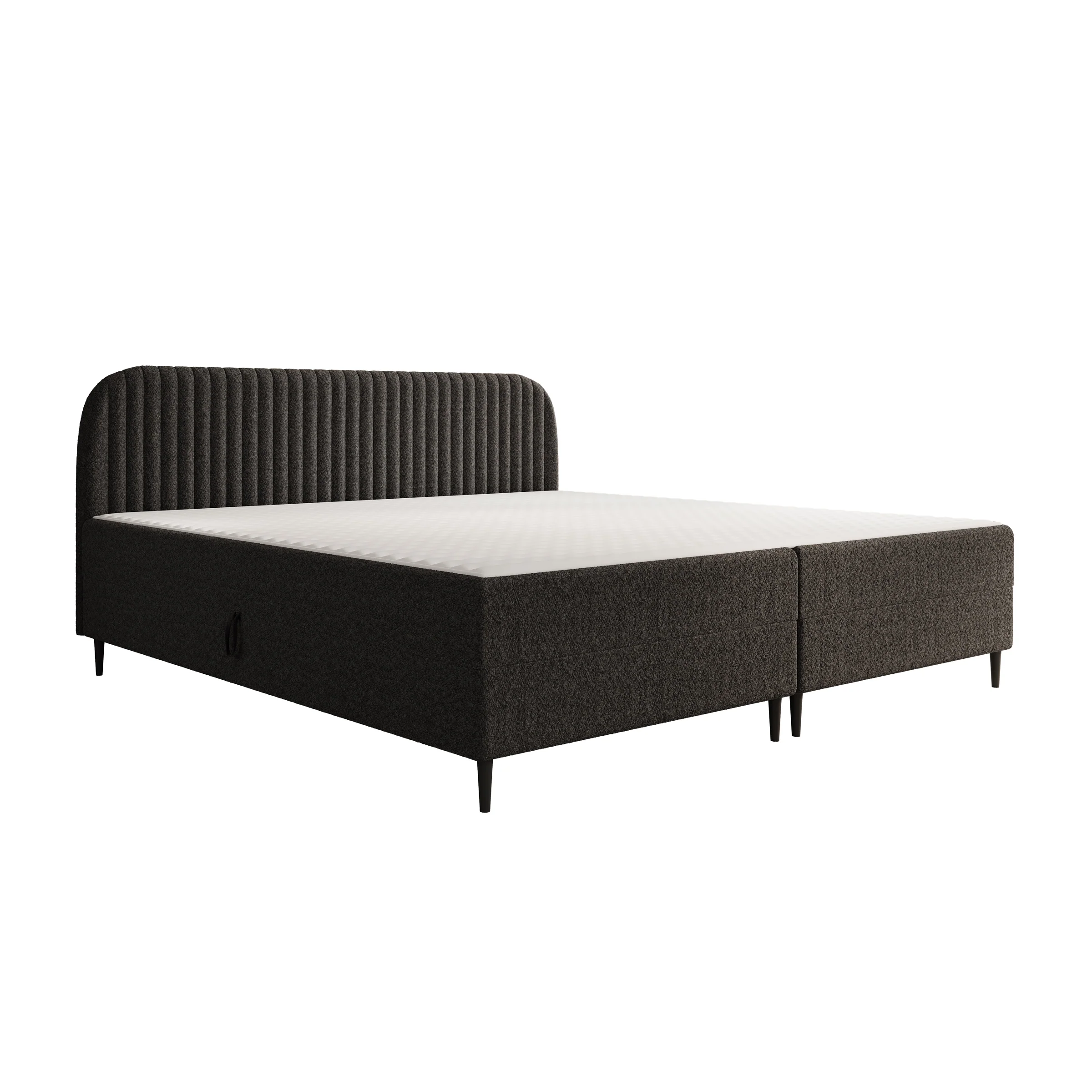 Bosque - Boxspring met opbergruimte - Teddystof zwart - 200x200 cm - Image 5