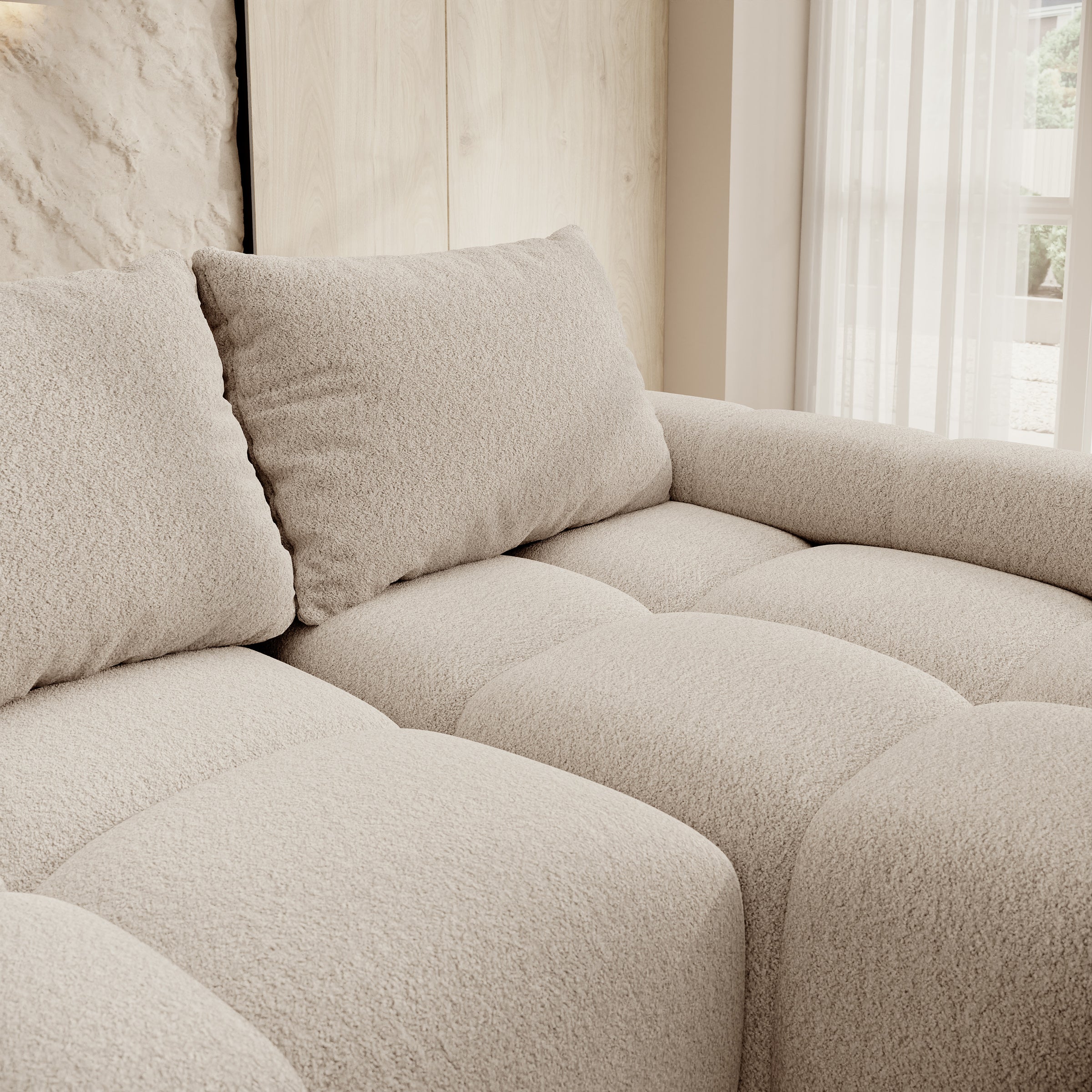 Broome - Hoekbank 3-zits - Beige teddystof - Rechts - Image 3