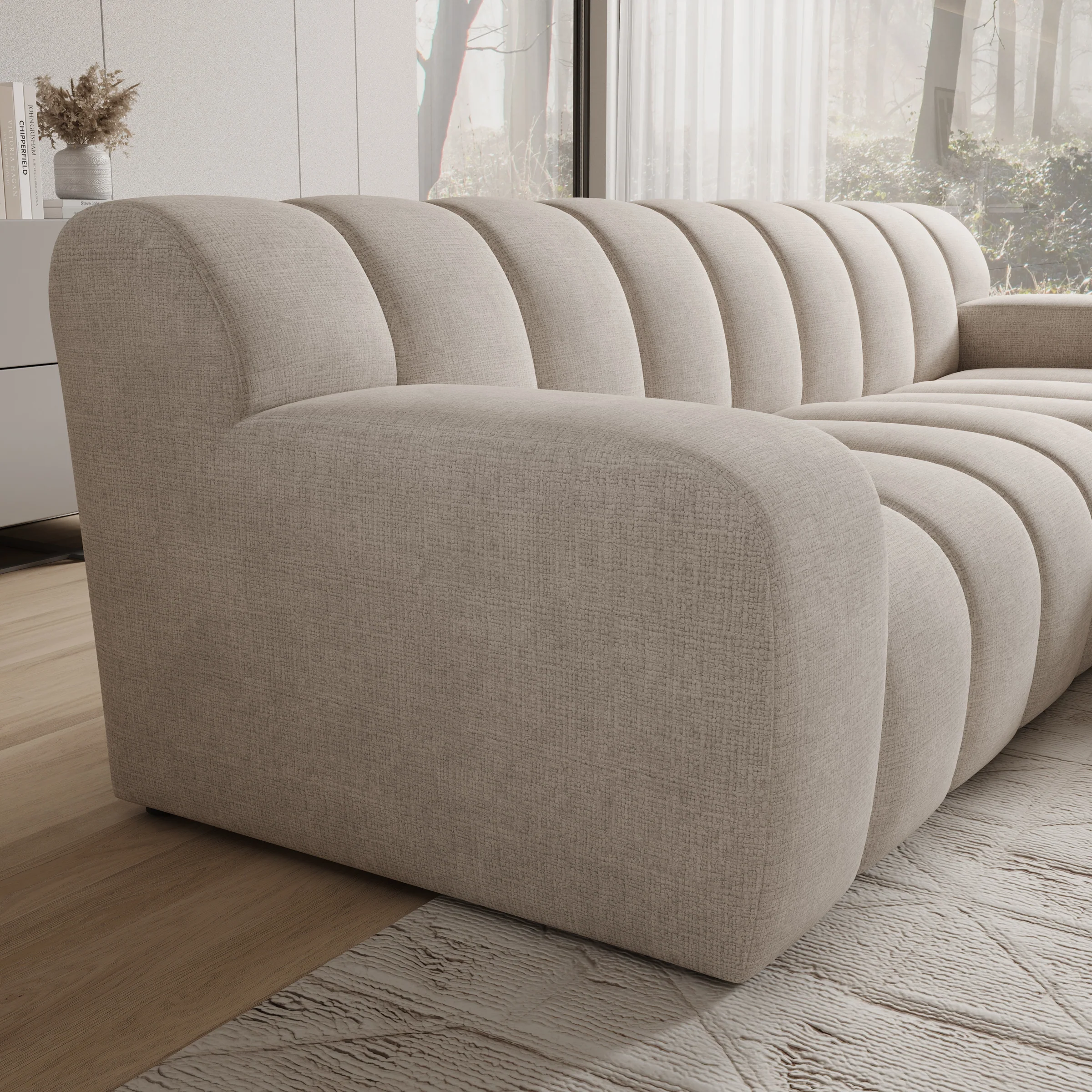 Brunello - Hoekbank 3-zits met chaise longue - Stof beige - Rechts - Image 3