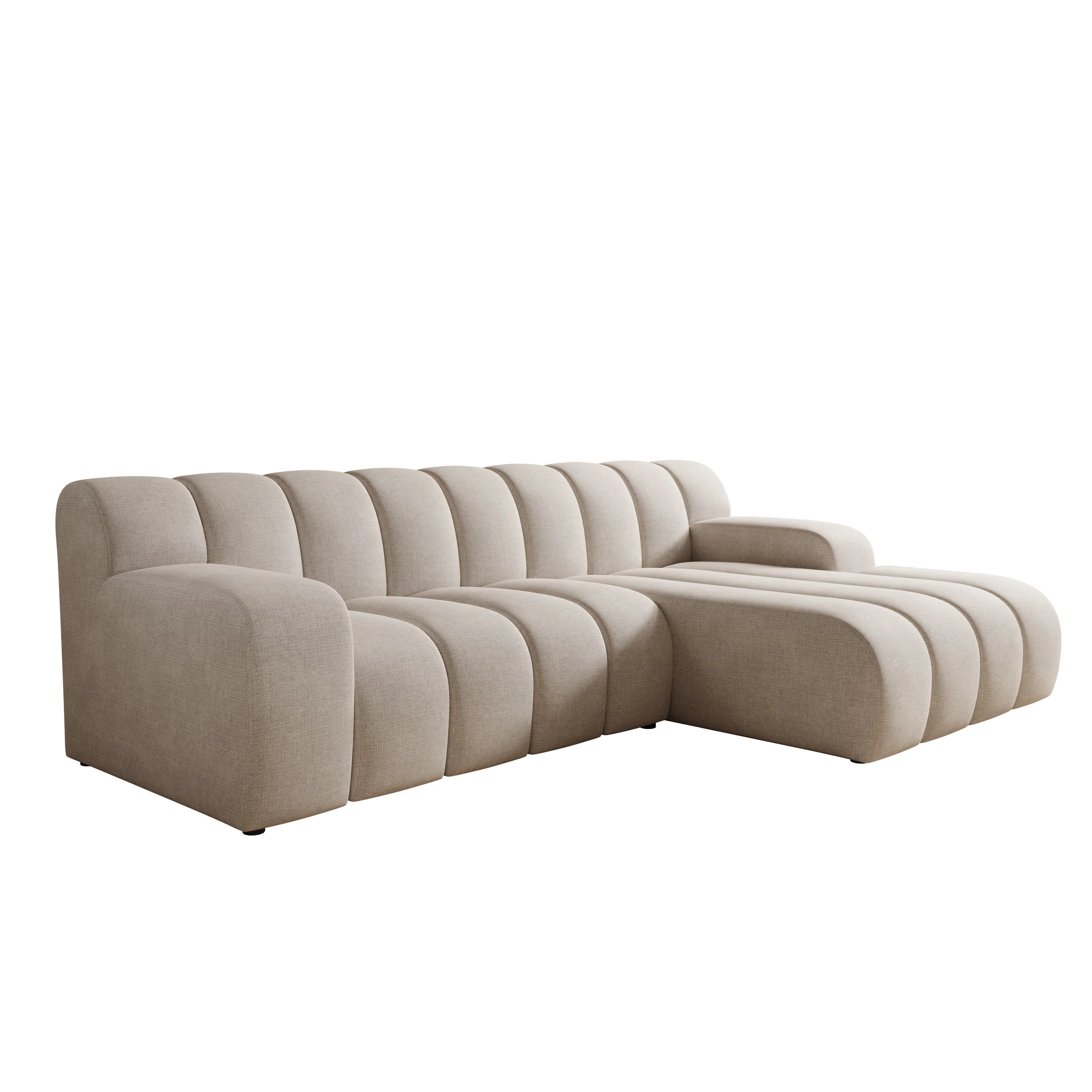 Brunello - Hoekbank 3-zits met chaise longue - Stof beige - Rechts - Image 5
