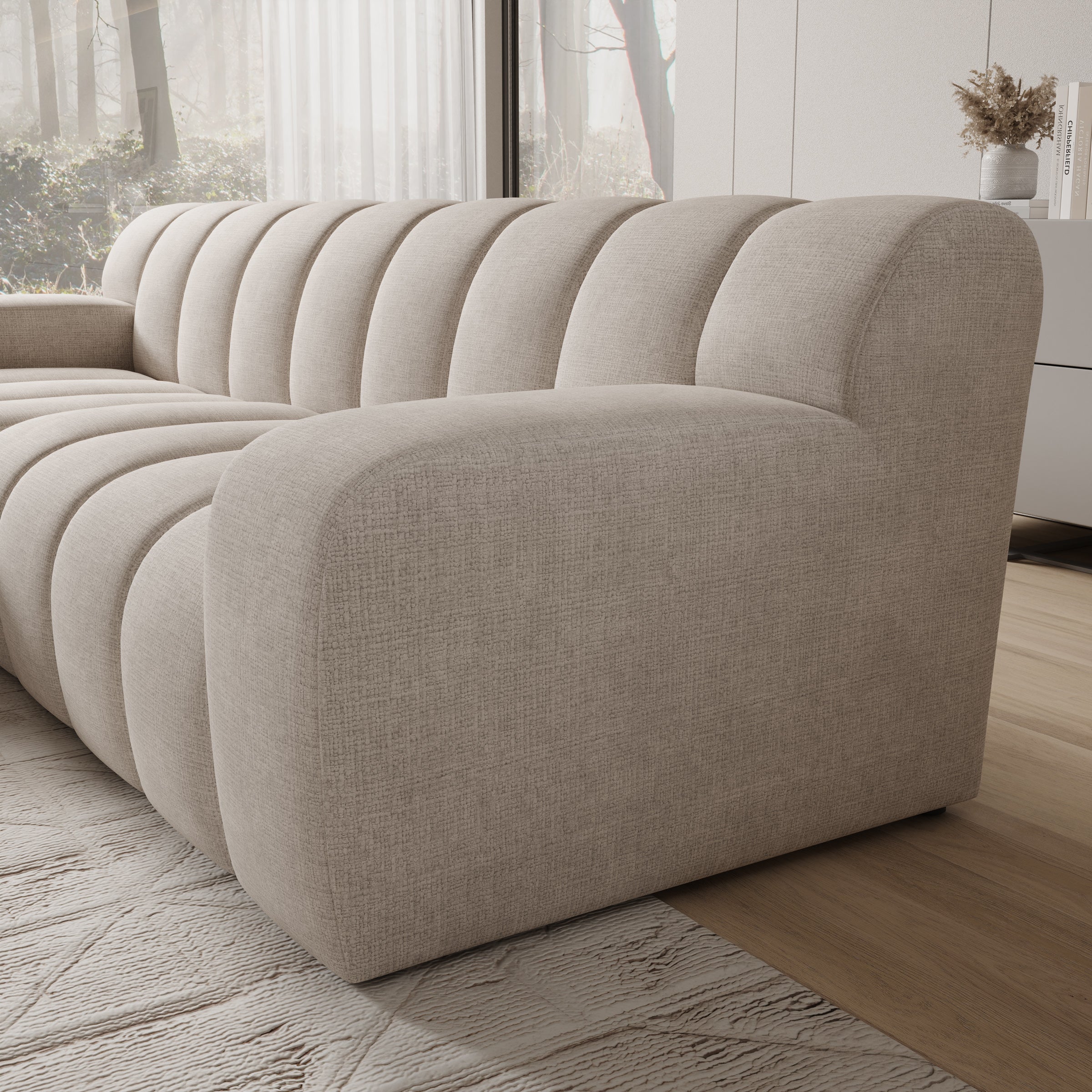 Brunello - Hoekbank 3-zits met chaise longue - Stof beige - Links - Image 3