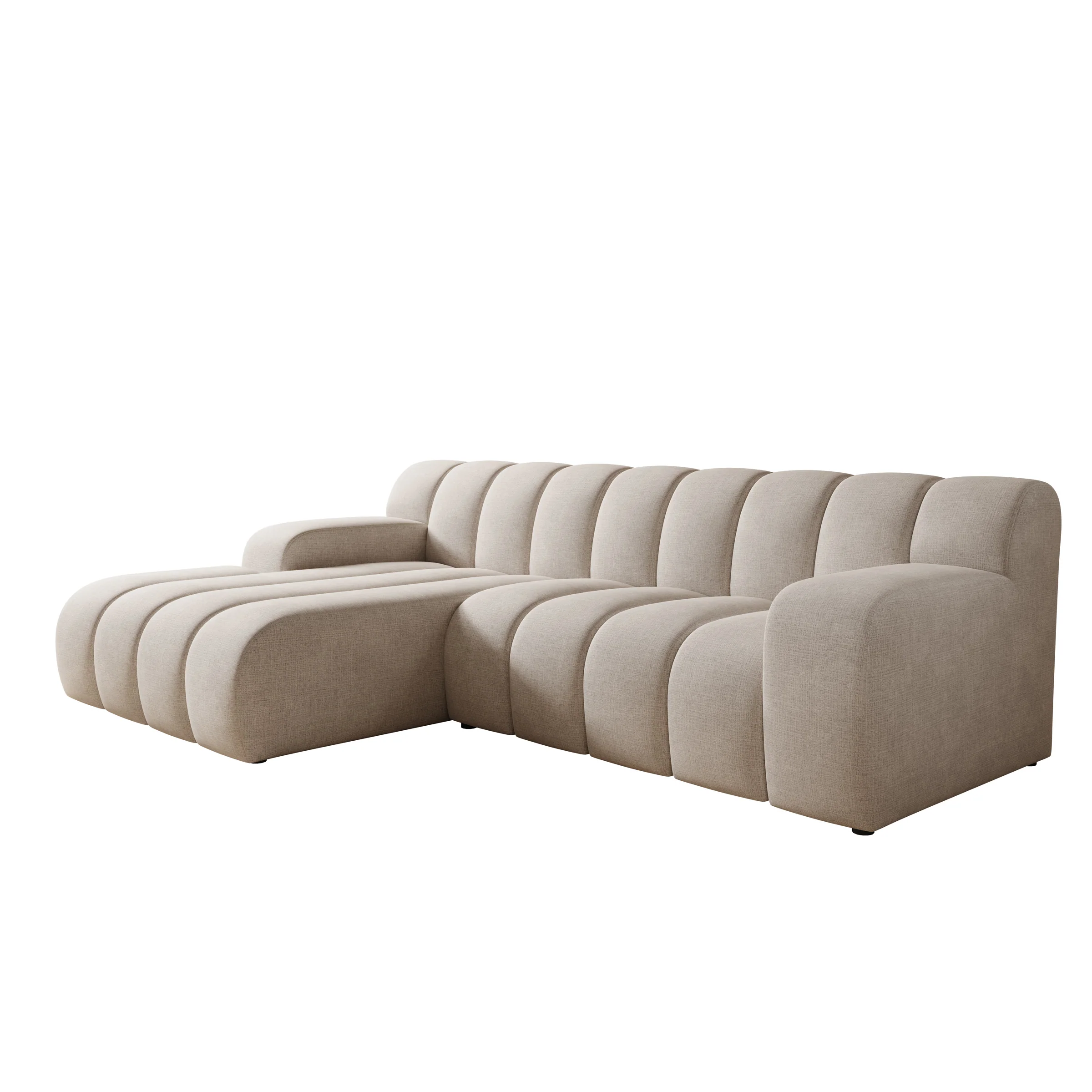 Brunello - Hoekbank 3-zits met chaise longue - Stof beige - Links - Image 5