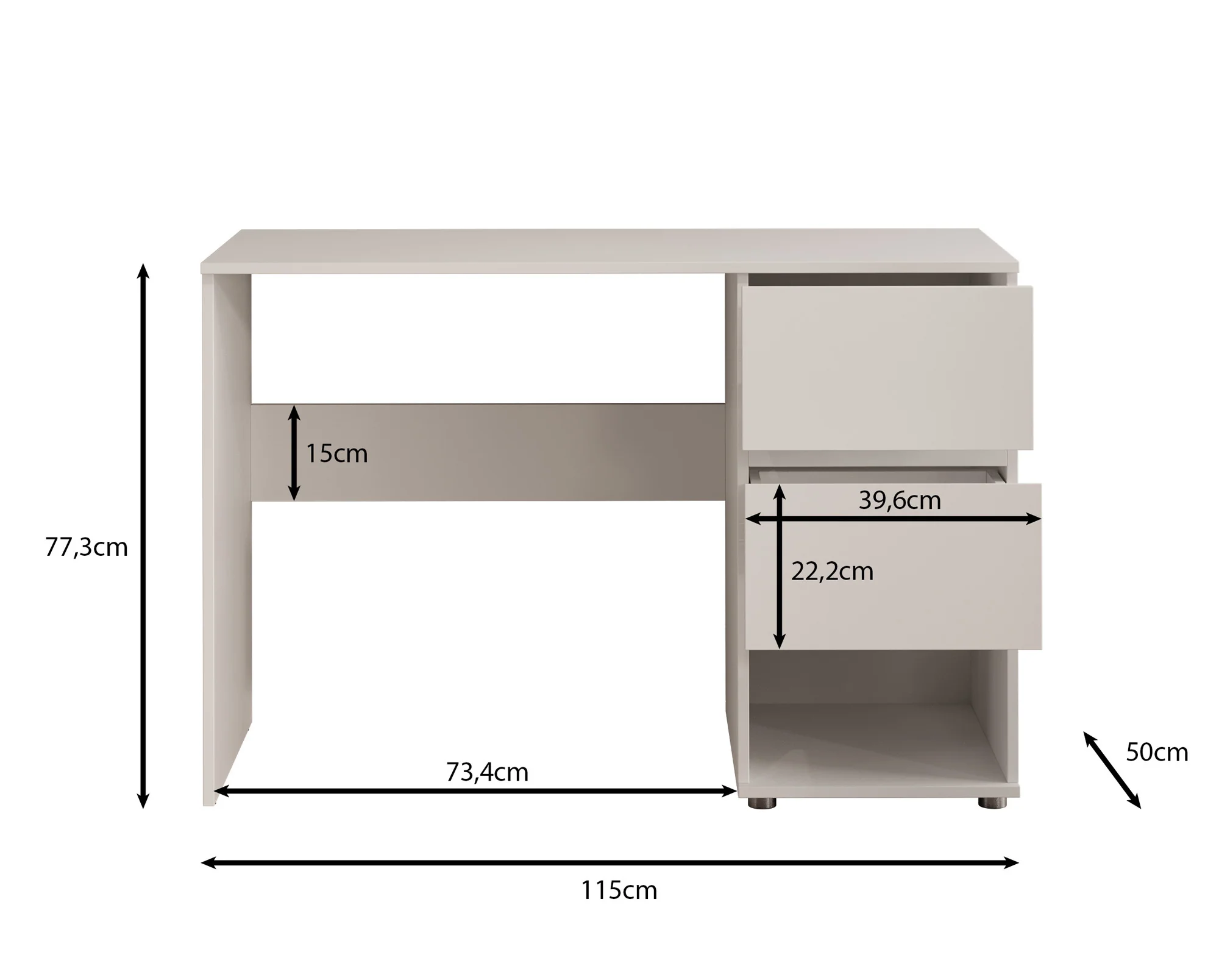 Brussel - Bureau - Wit - 115x50x77 cm - Image 5
