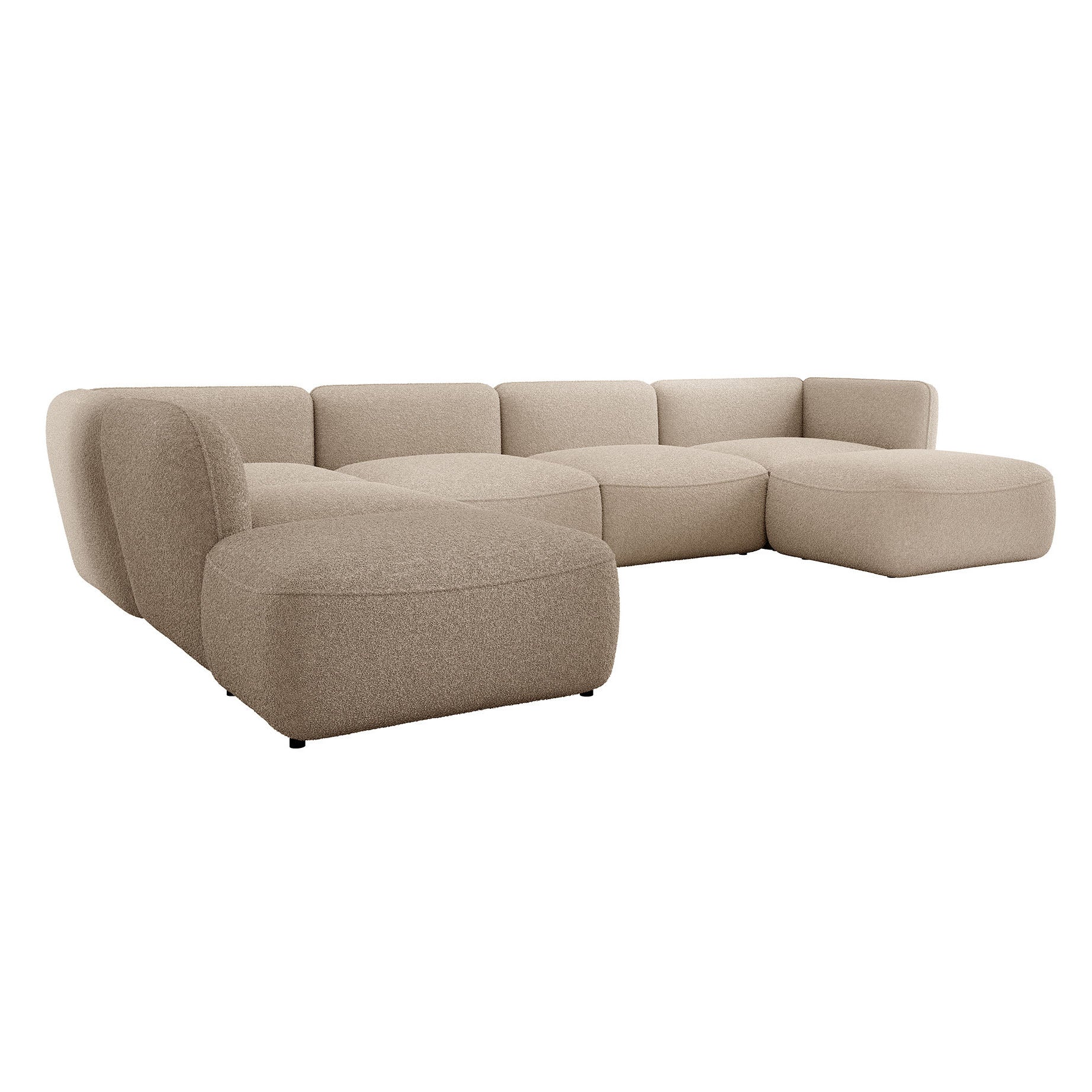 Caesar - Hoekbank 5-zits met chaise longue - Teddystof taupe - Links - Image 6