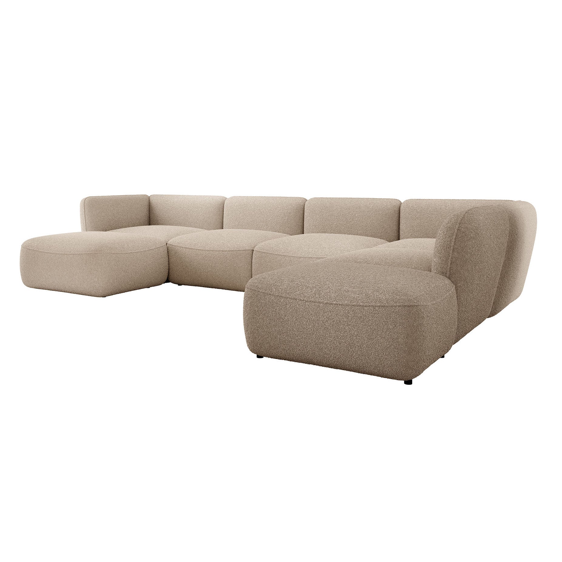 Caesar - Hoekbank 5-zits met chaise longue - Teddystof taupe - Rechts - Image 6