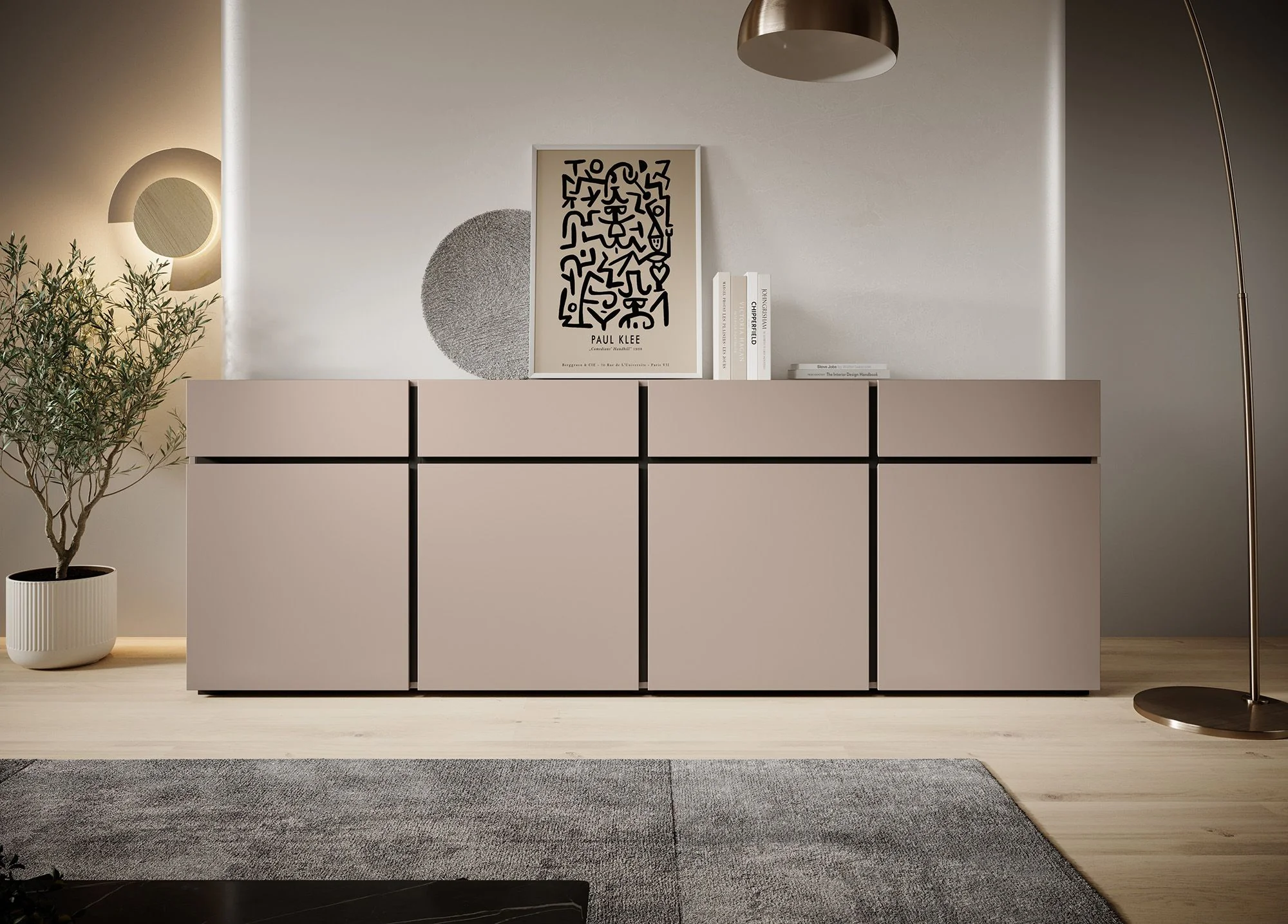 Cainan - Dressoir - Beige/zwart - 225x40x78 cm - Image 2