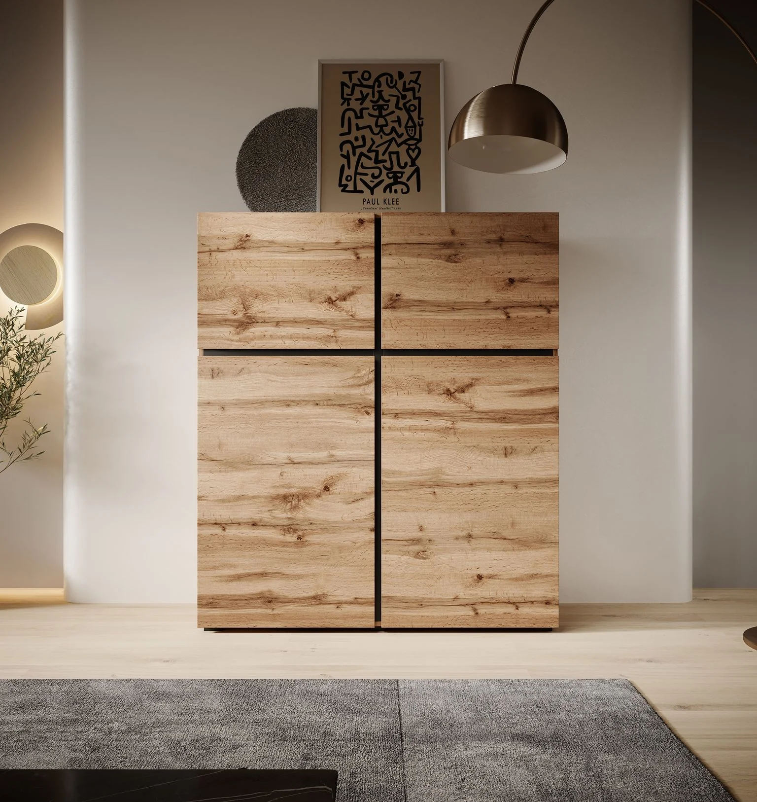 Cainan - Dressoir - Eiken/zwart - 119x40x139 cm - Image 2