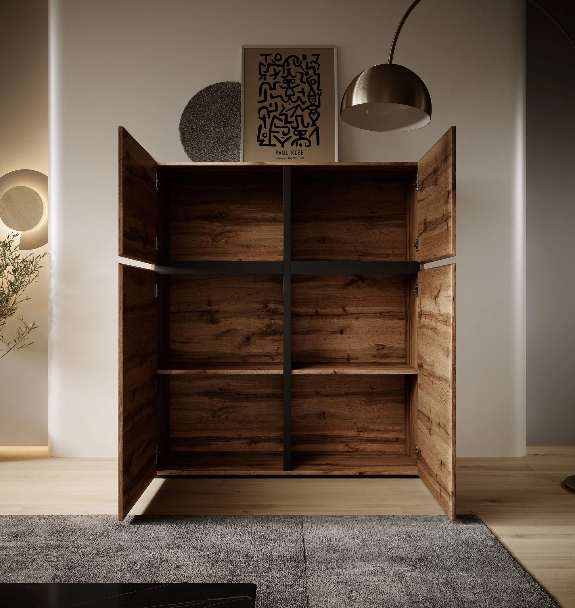 Cainan - Dressoir - Eiken/zwart - 119x40x139 cm - Image 3