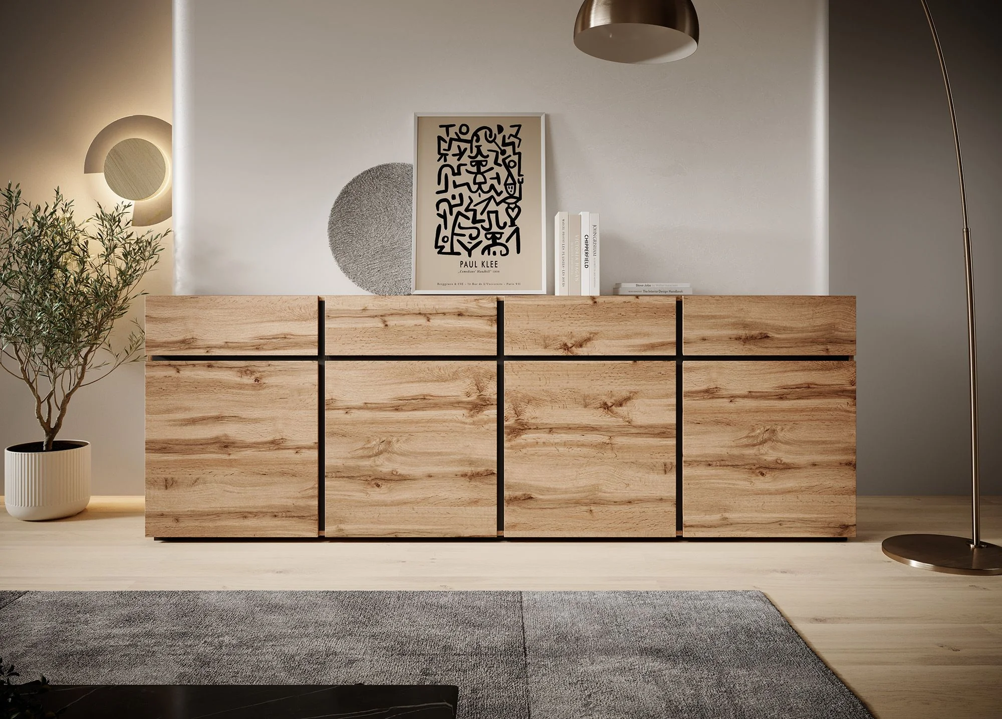 Cainan - Dressoir - Eiken/zwart - 225x40x78 cm - Image 2