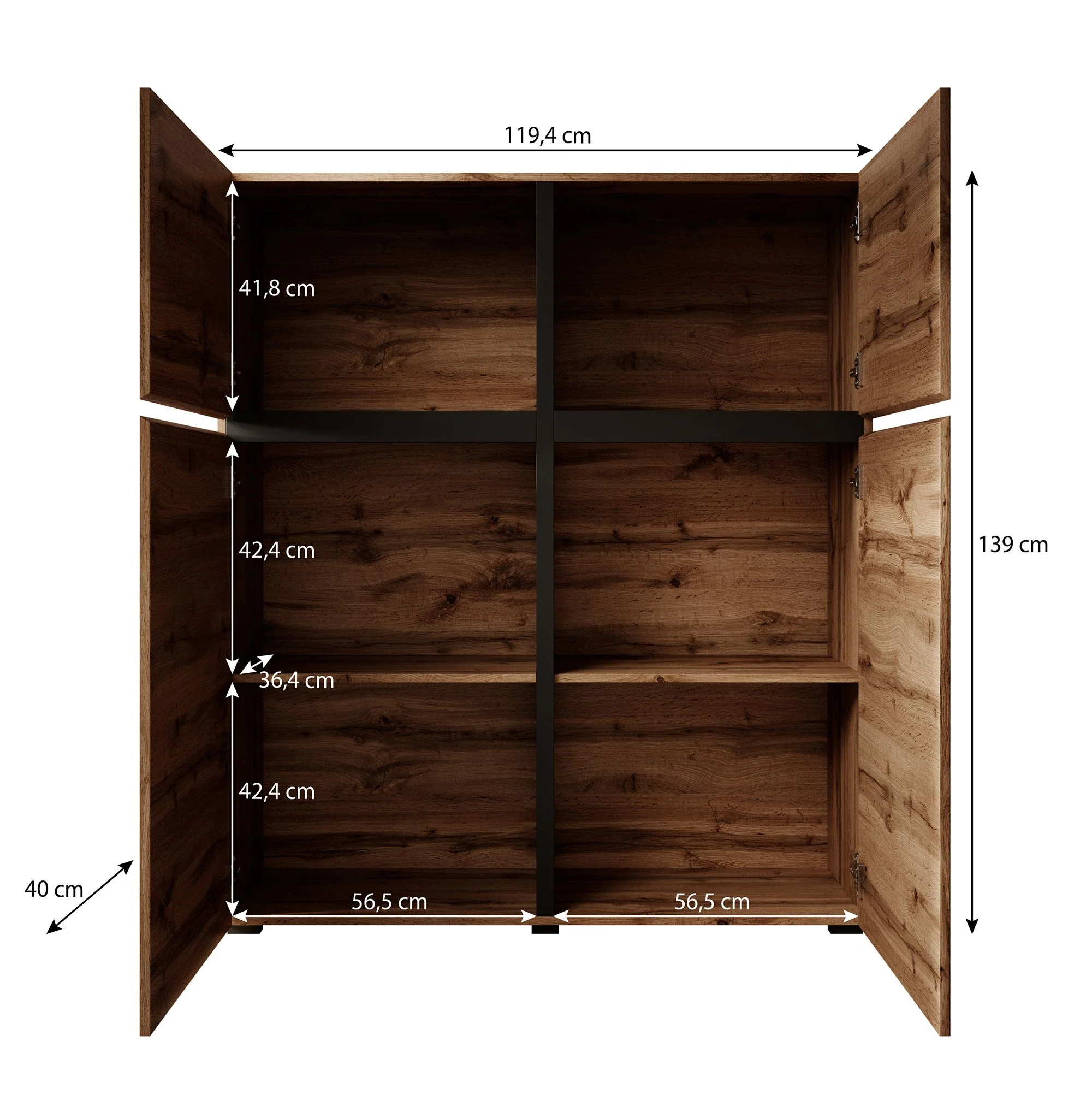 Cainan - Dressoir - Groen - 119x40x139 cm - Image 5