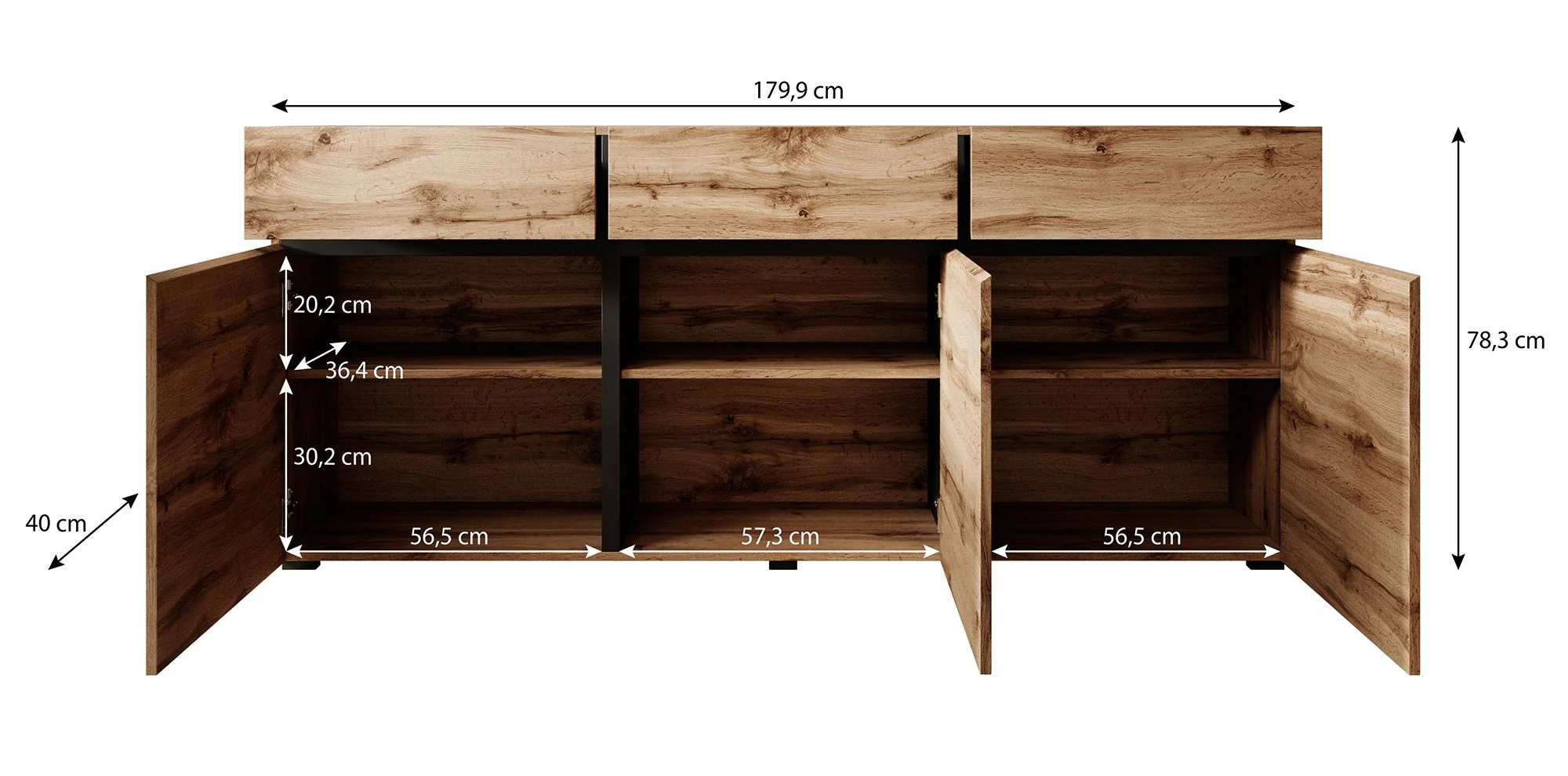 Cainan - Dressoir - Groen - 180x40x78 cm - Image 5